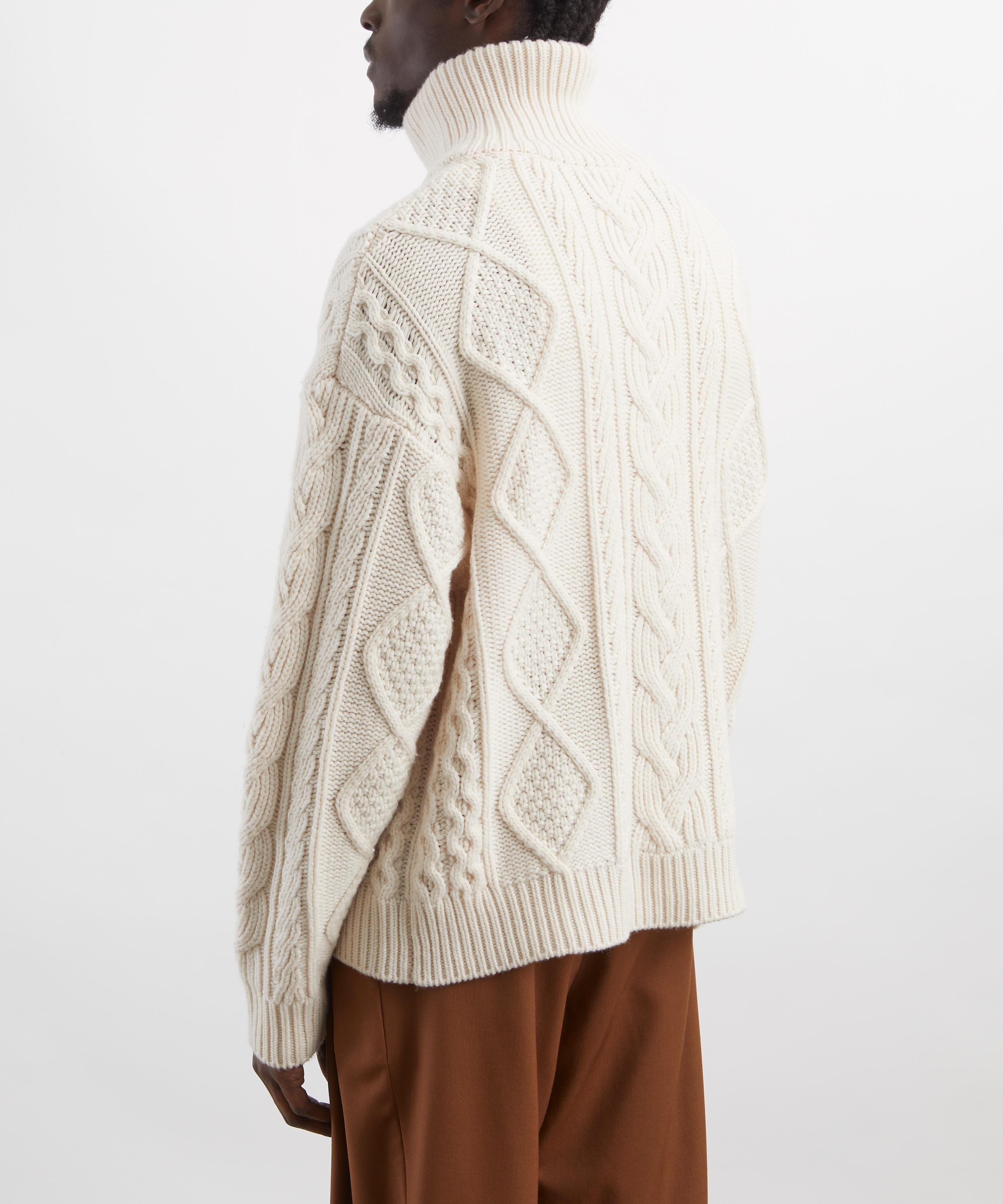 Frame - Chunky Cable-Knit Half-Zip Jumper image number 3
