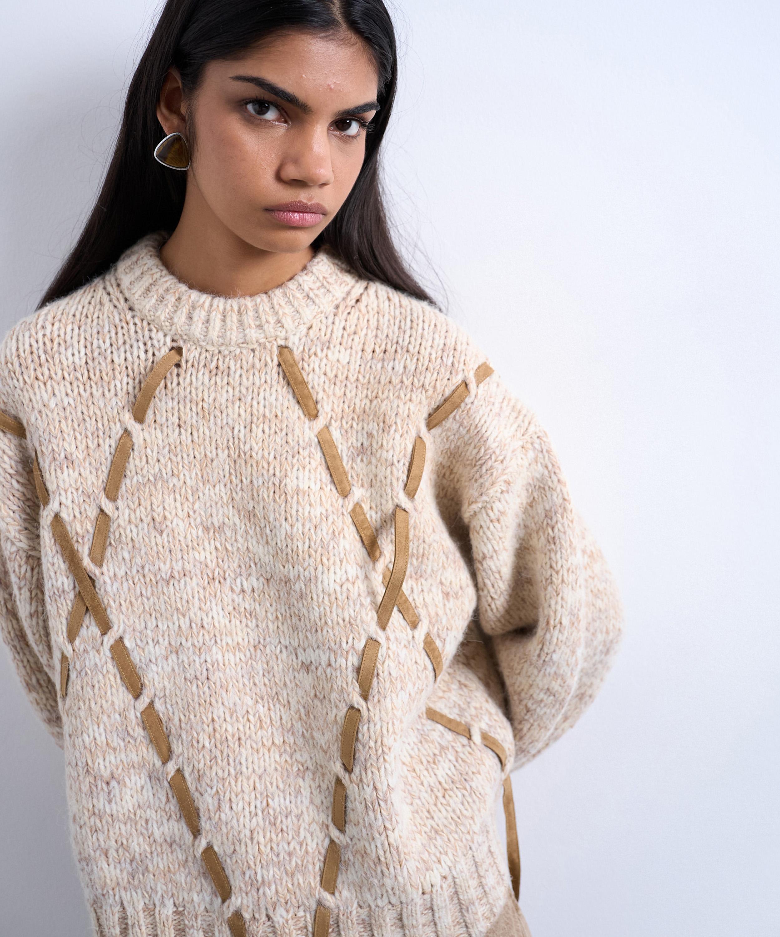 TOPSHOP - Knitted Argyle Jumper with Strap Detailing