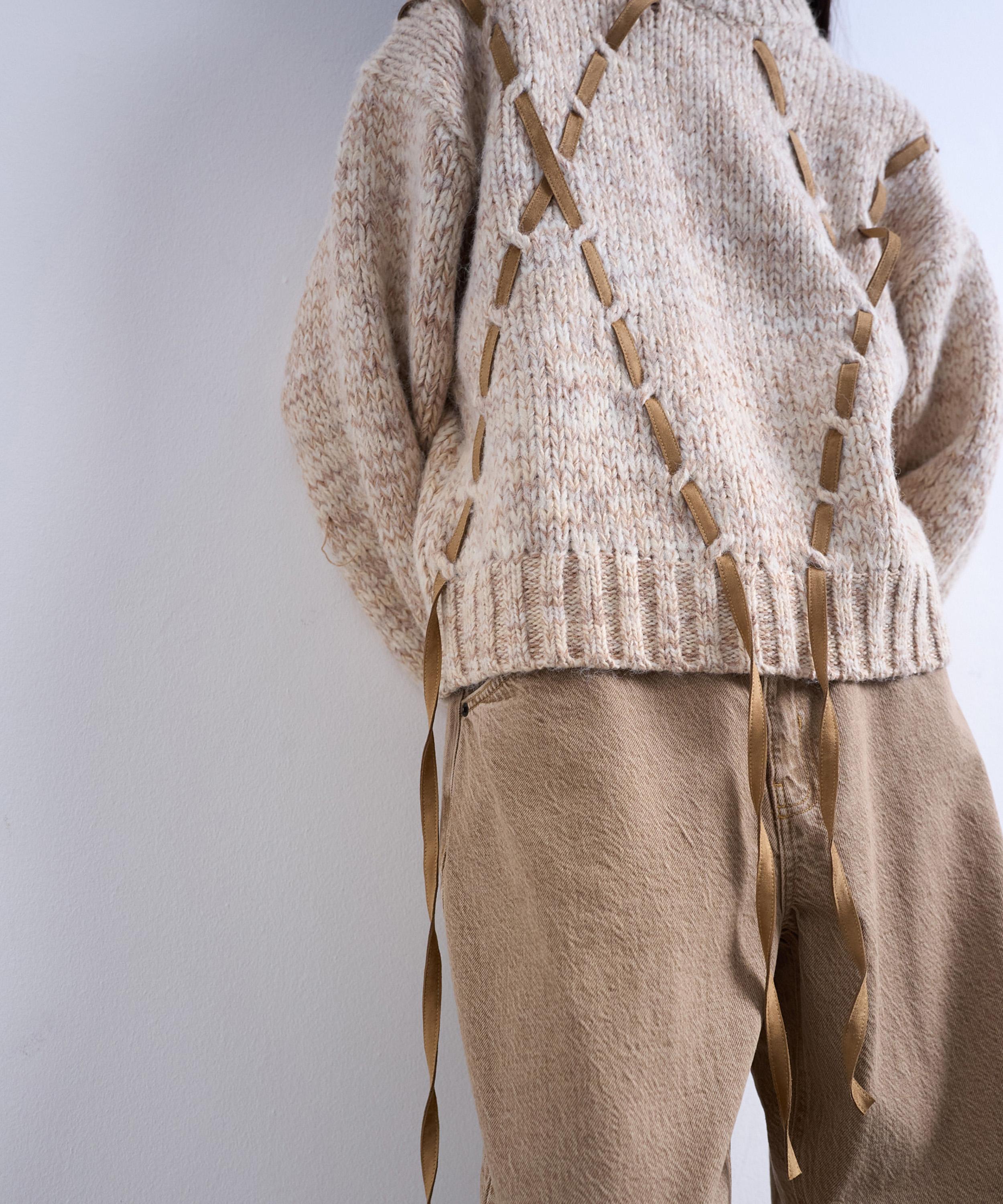 TOPSHOP - Knitted Argyle Jumper with Strap Detailing image number 2