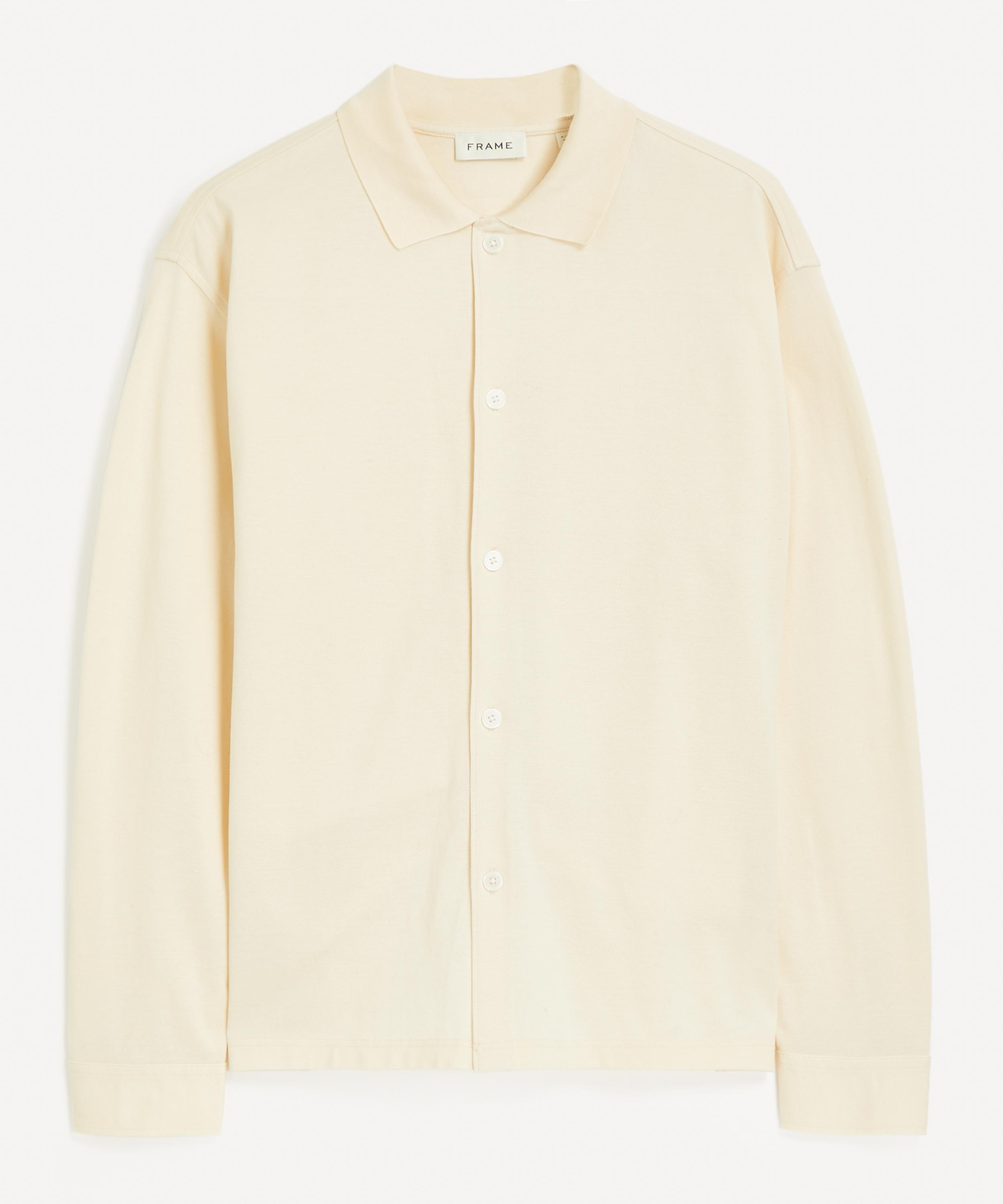 Frame - Cream Button-Down Piqué Shirt