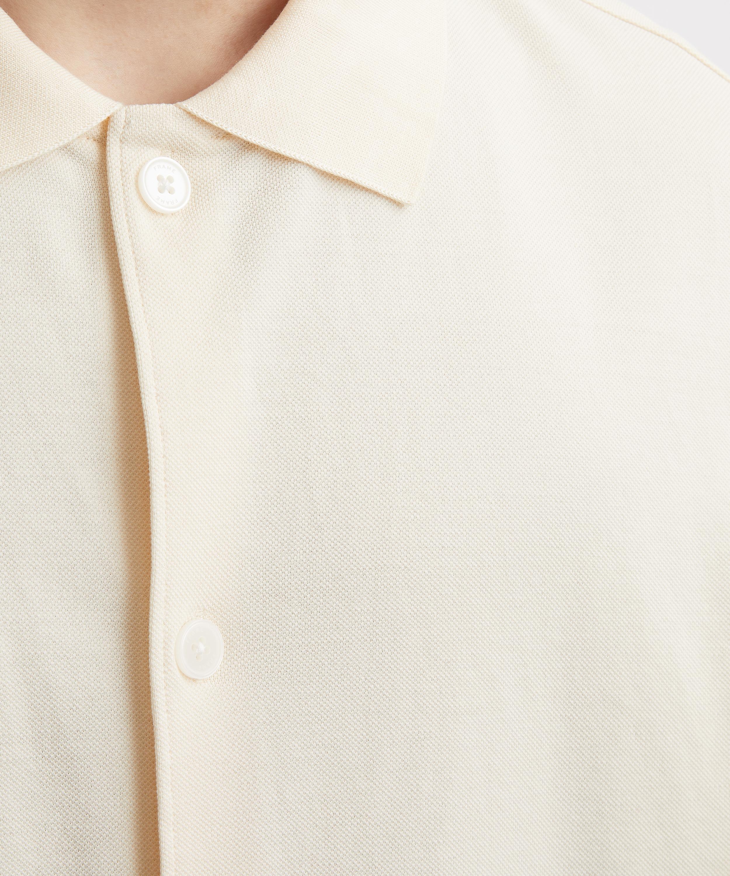 Frame - Cream Button-Down Piqué Shirt image number 4