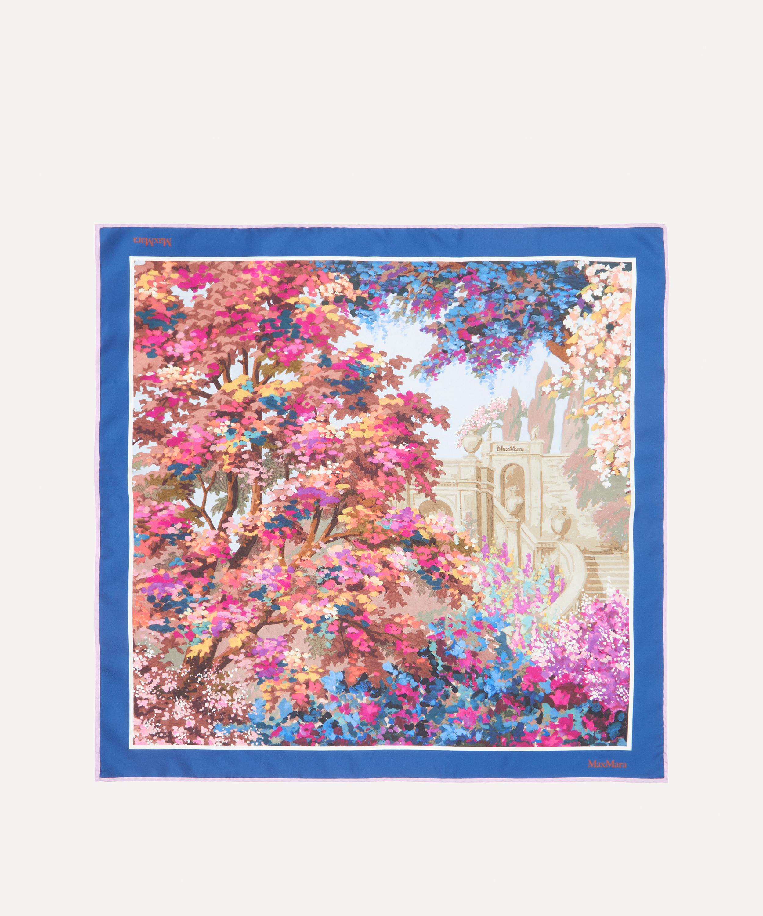 Max Mara - Floral Printed Silk Scarf