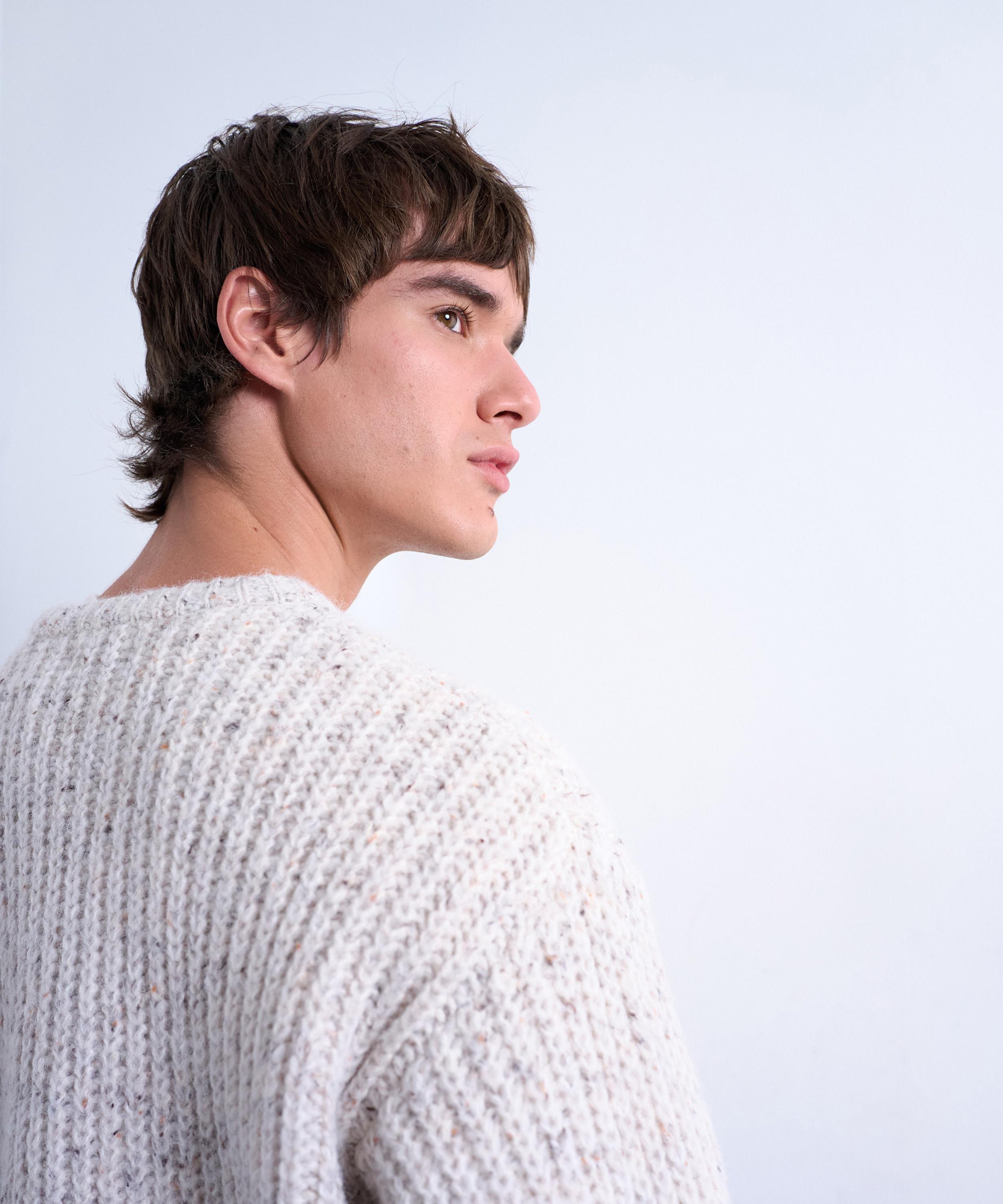 TOPMAN - Ecru Relaxed Fit Knitted Jumper image number 2