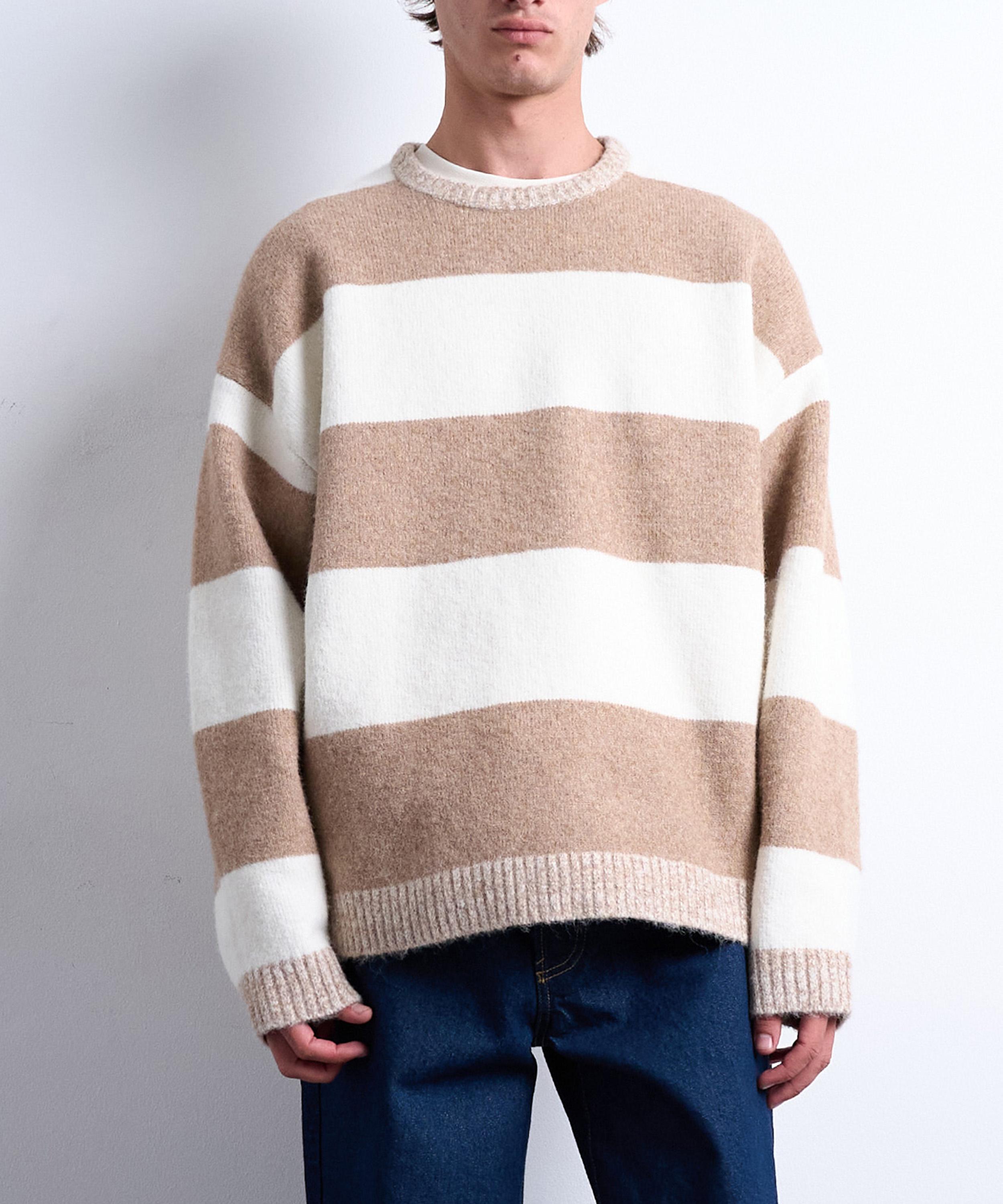 TOPMAN - Regular Fit Stripe Crew Jumper