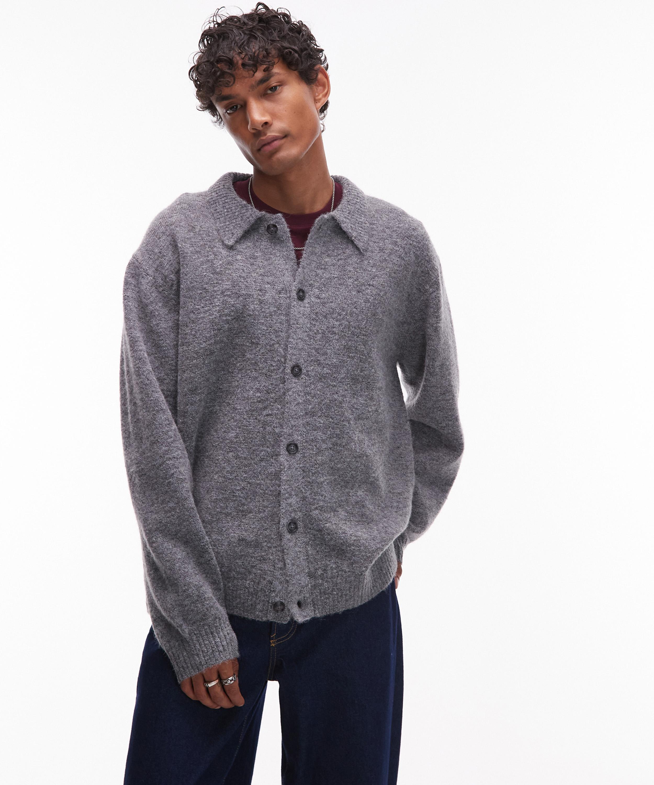 TOPMAN - Charcoal Boxy Fit Hoodie
