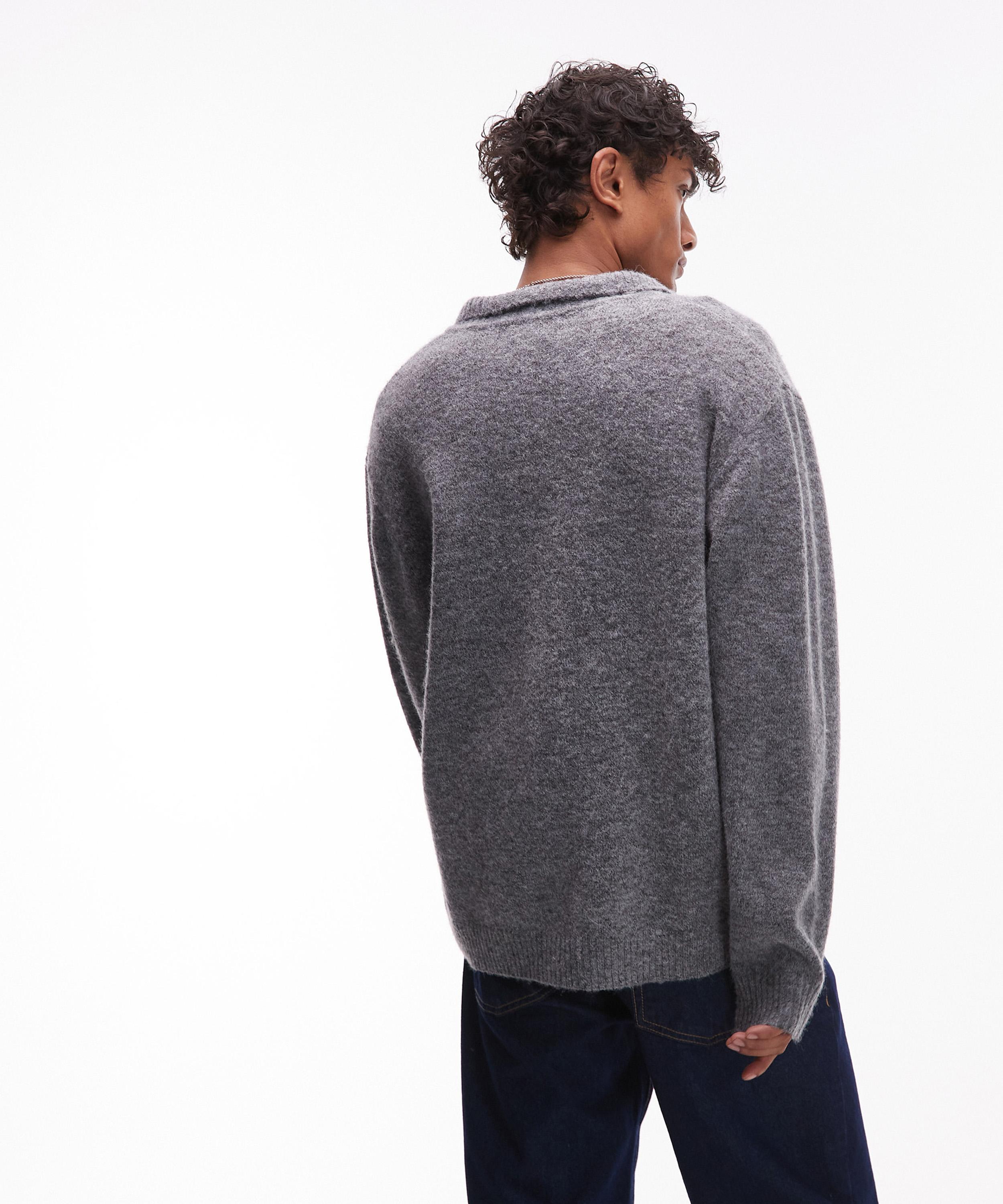 TOPMAN - Charcoal Boxy Fit Hoodie image number 3