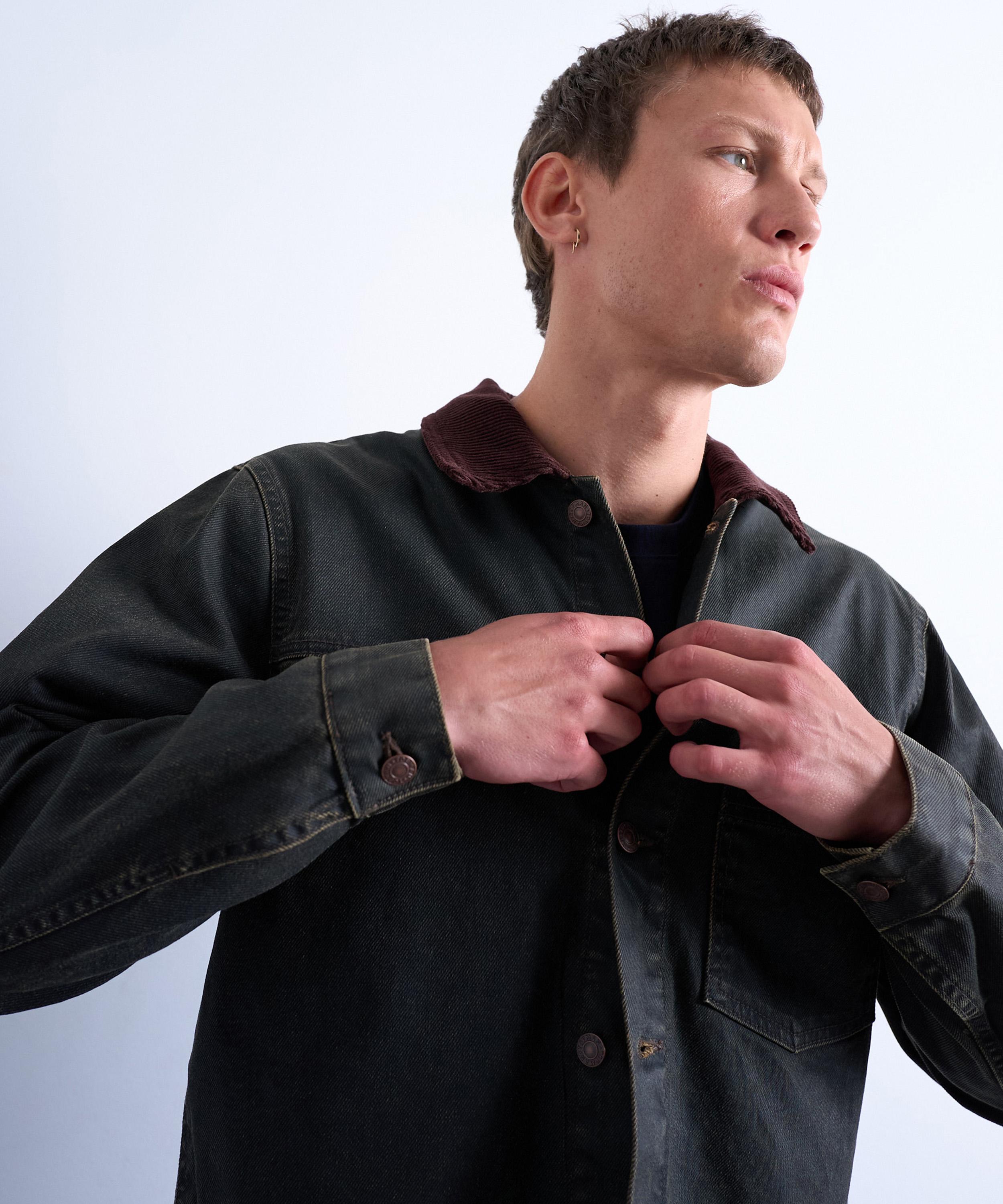 TOPMAN - Brown Relaxed Denim Shacket image number 3