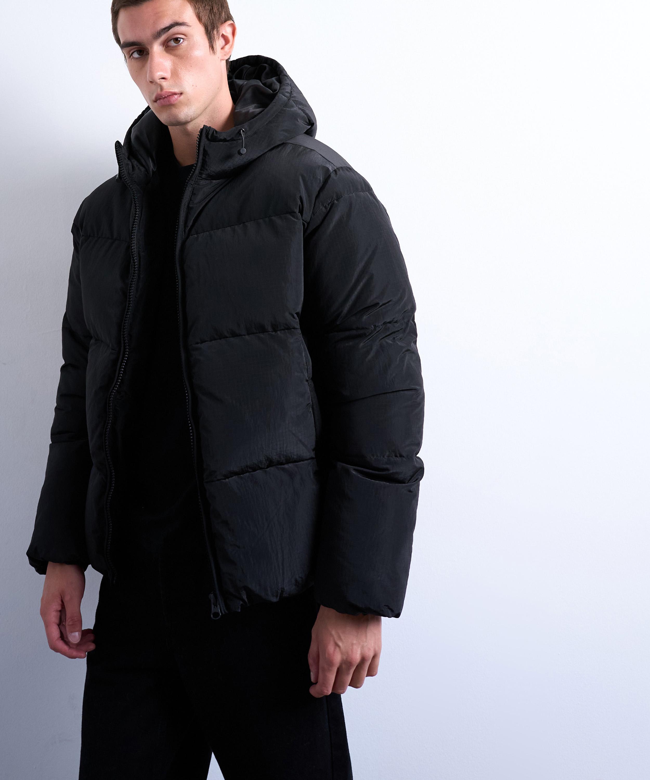TOPMAN - Black Textured Puffer Jacket
