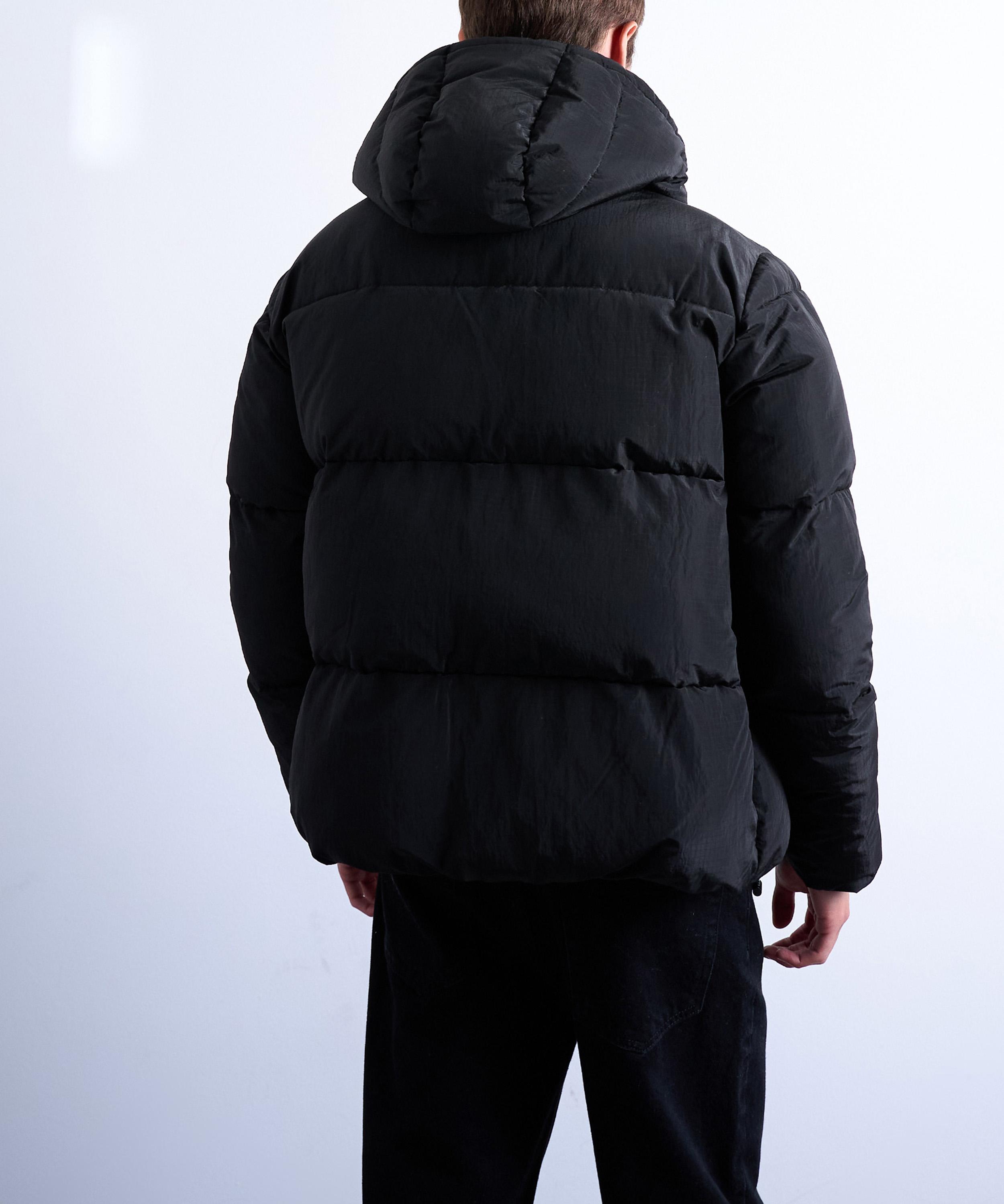 TOPMAN - Black Textured Puffer Jacket image number 4