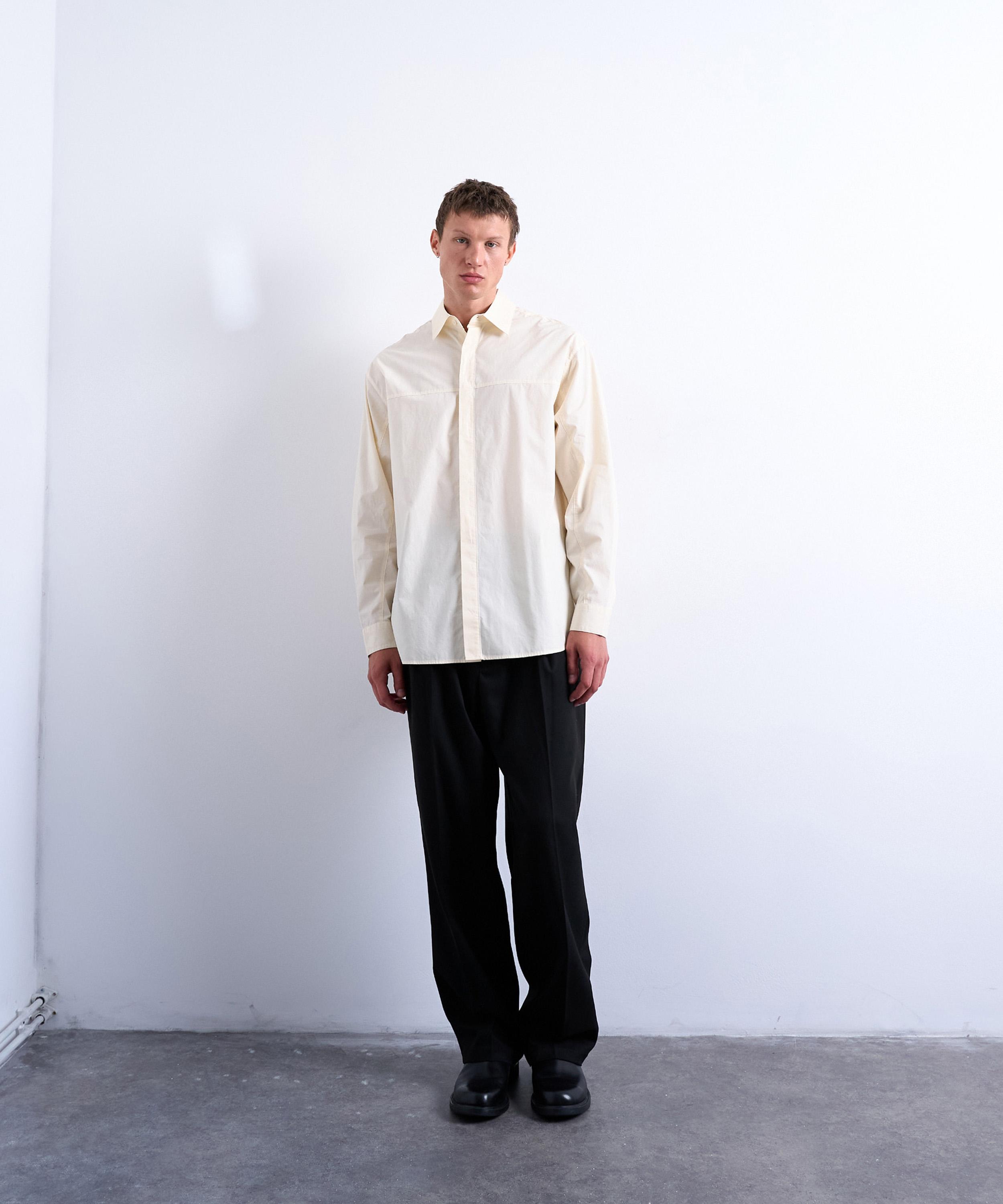 TOPMAN - Light Yellow Oversized Fit Formal Shirt image number 1