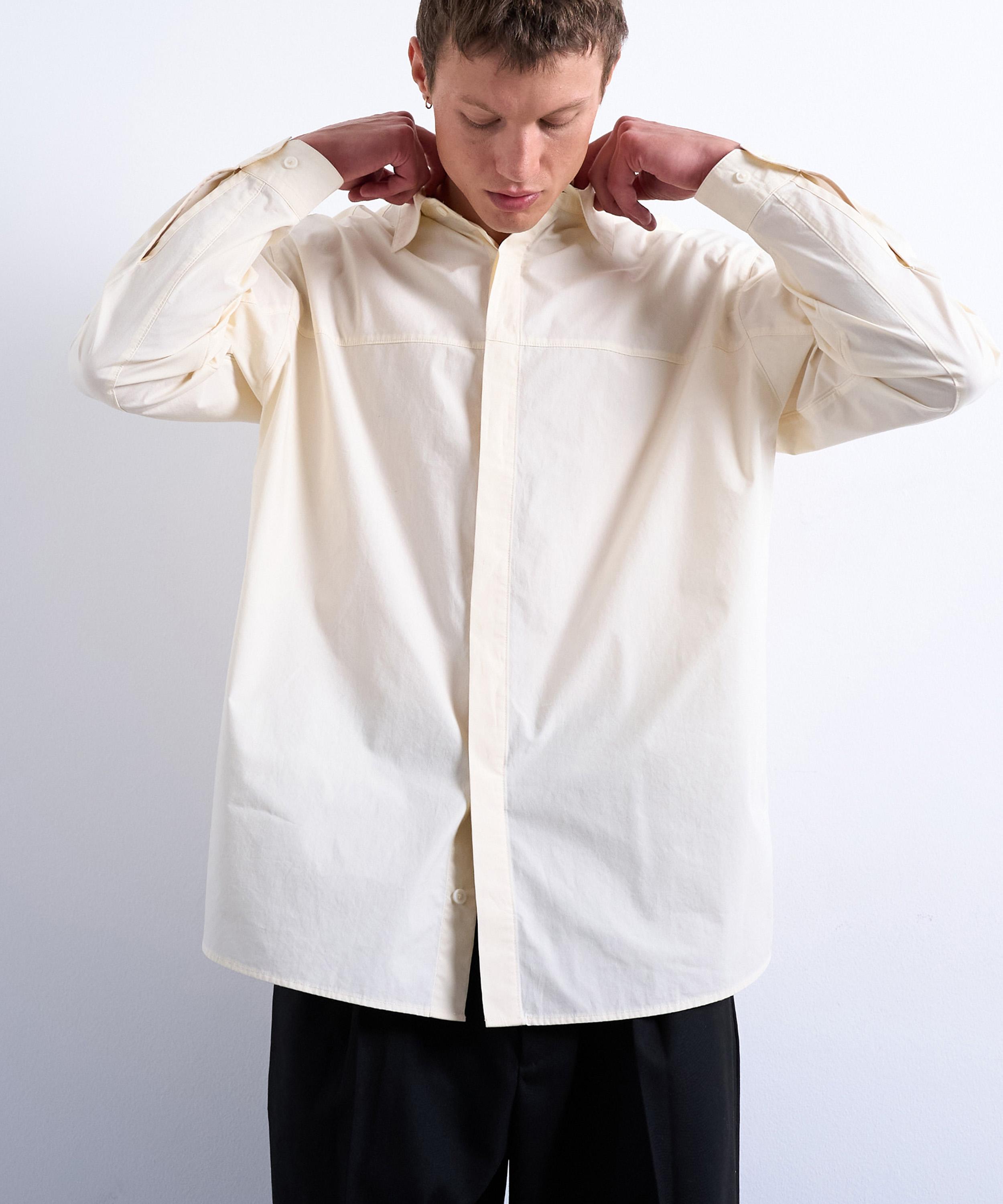 TOPMAN - Light Yellow Oversized Fit Formal Shirt image number 2