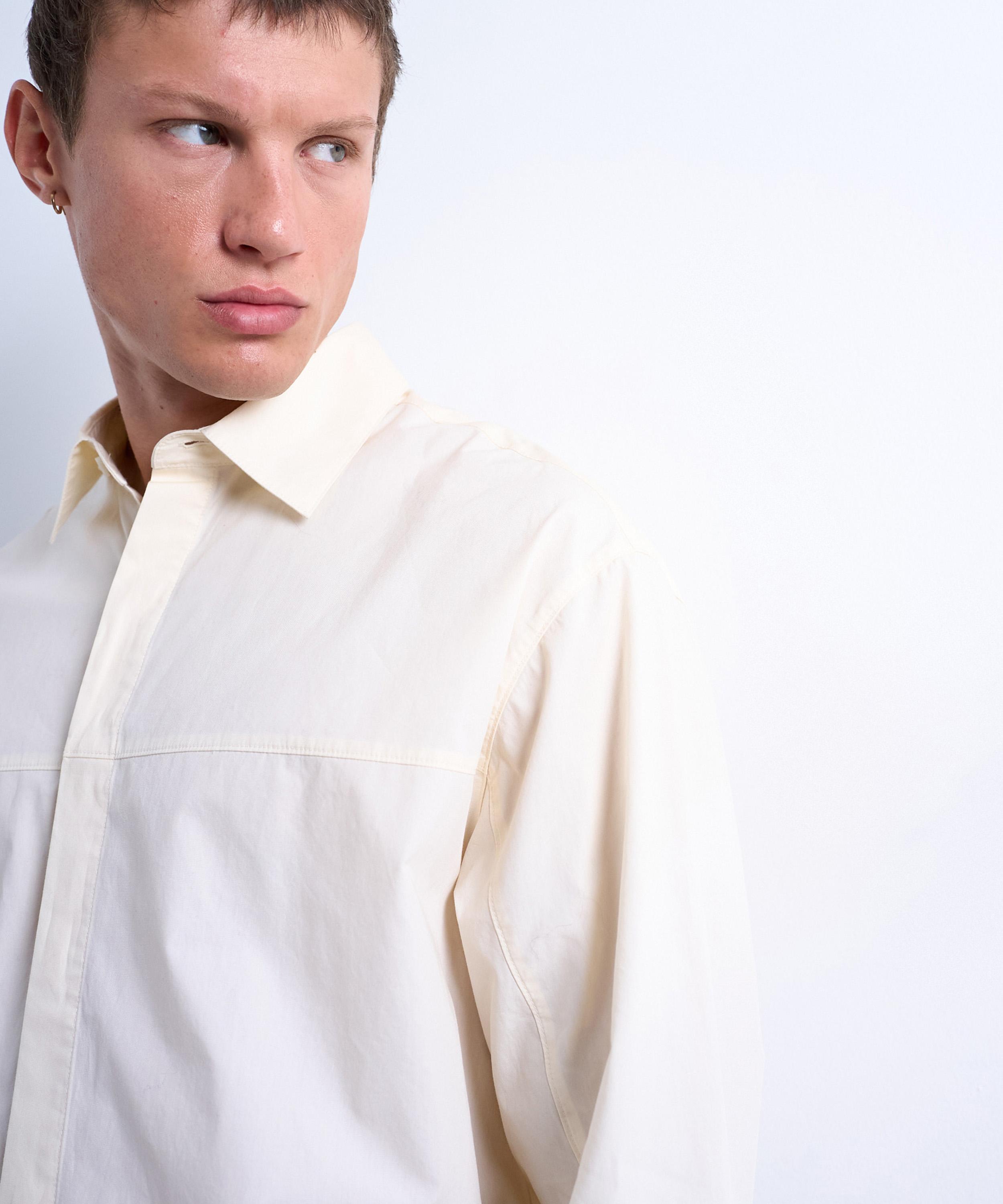 TOPMAN - Light Yellow Oversized Fit Formal Shirt image number 3