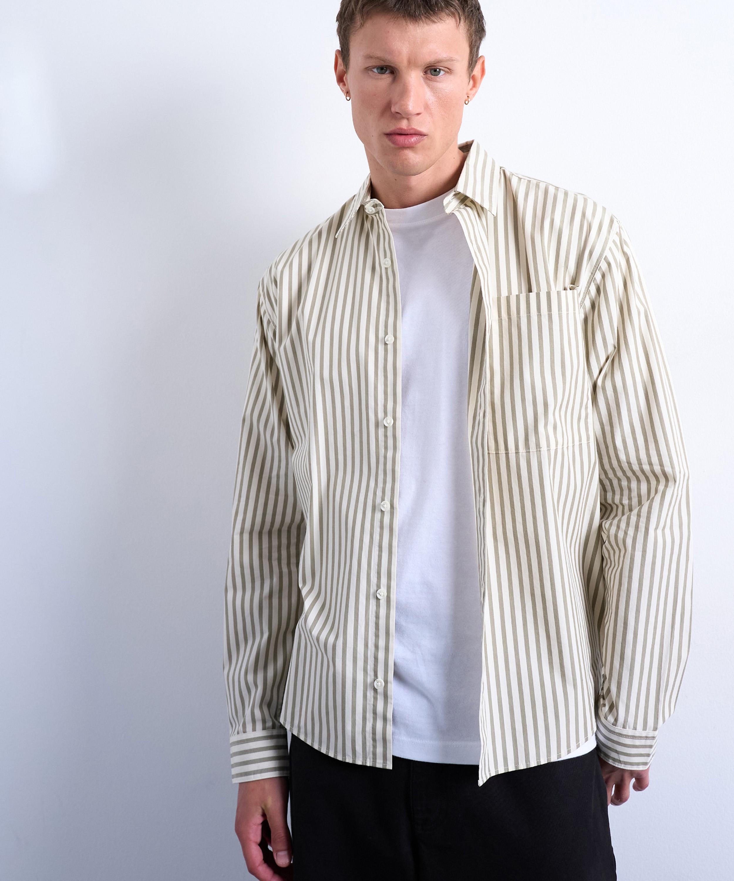 TOPMAN - Relaxed Fit Stripe Shirt