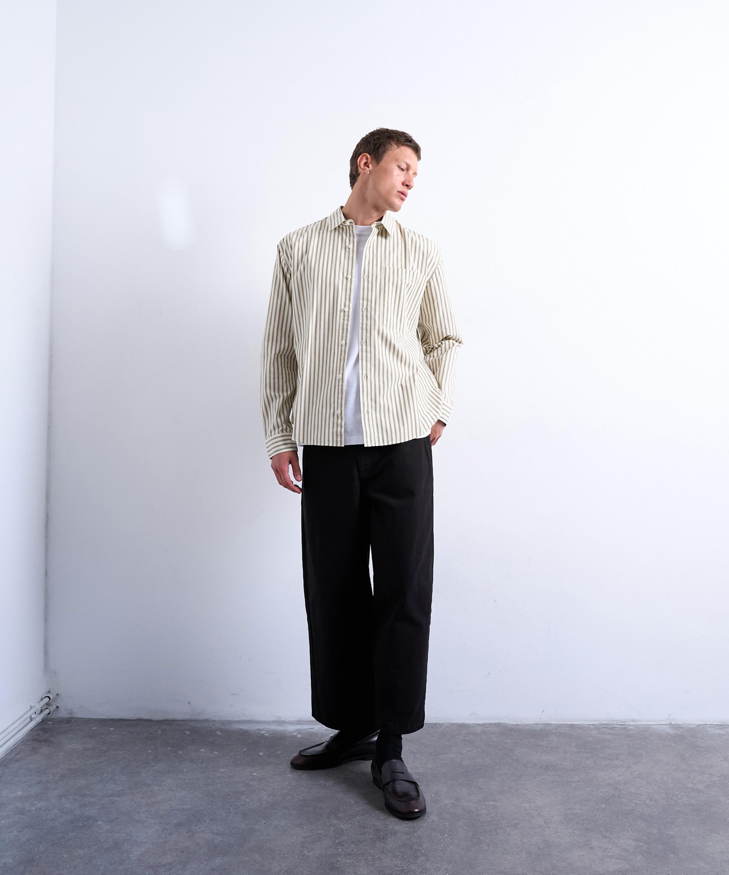 TOPMAN - Relaxed Fit Stripe Shirt image number 1