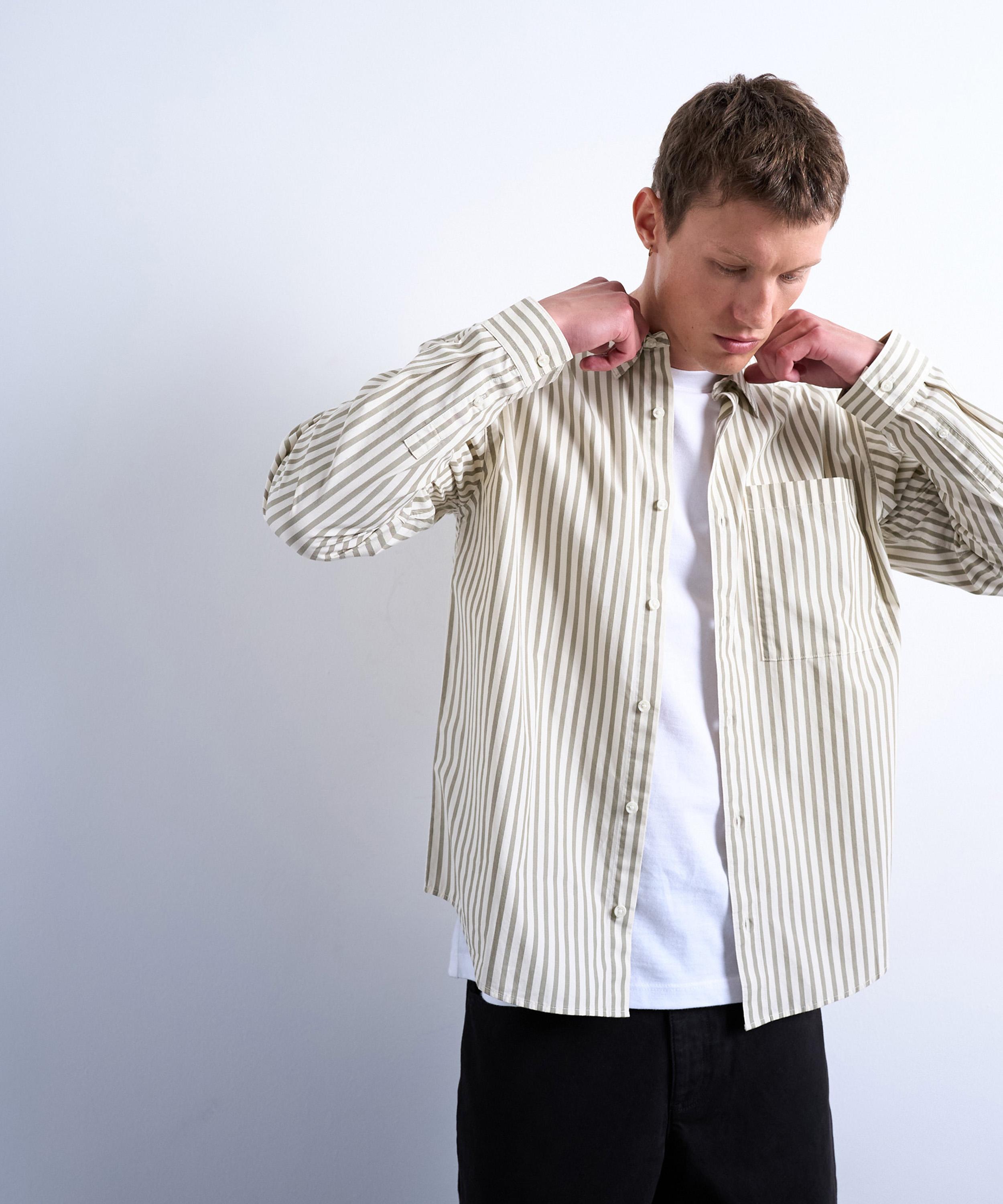TOPMAN - Relaxed Fit Stripe Shirt image number 3