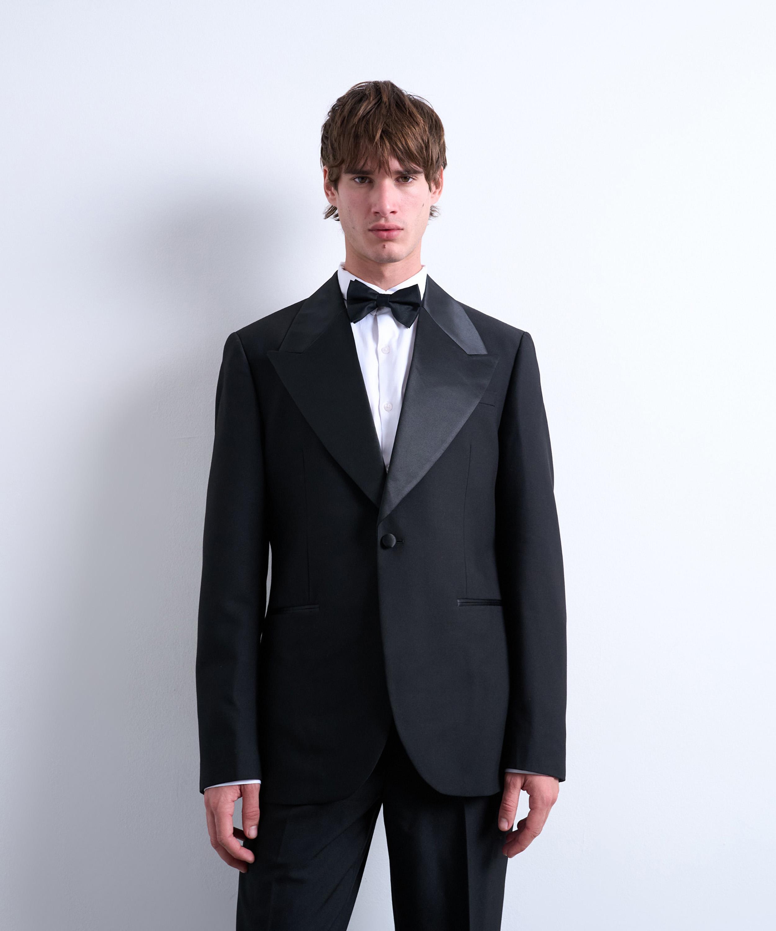 TOPMAN - Black Slim Tuxedo Suit Jacket