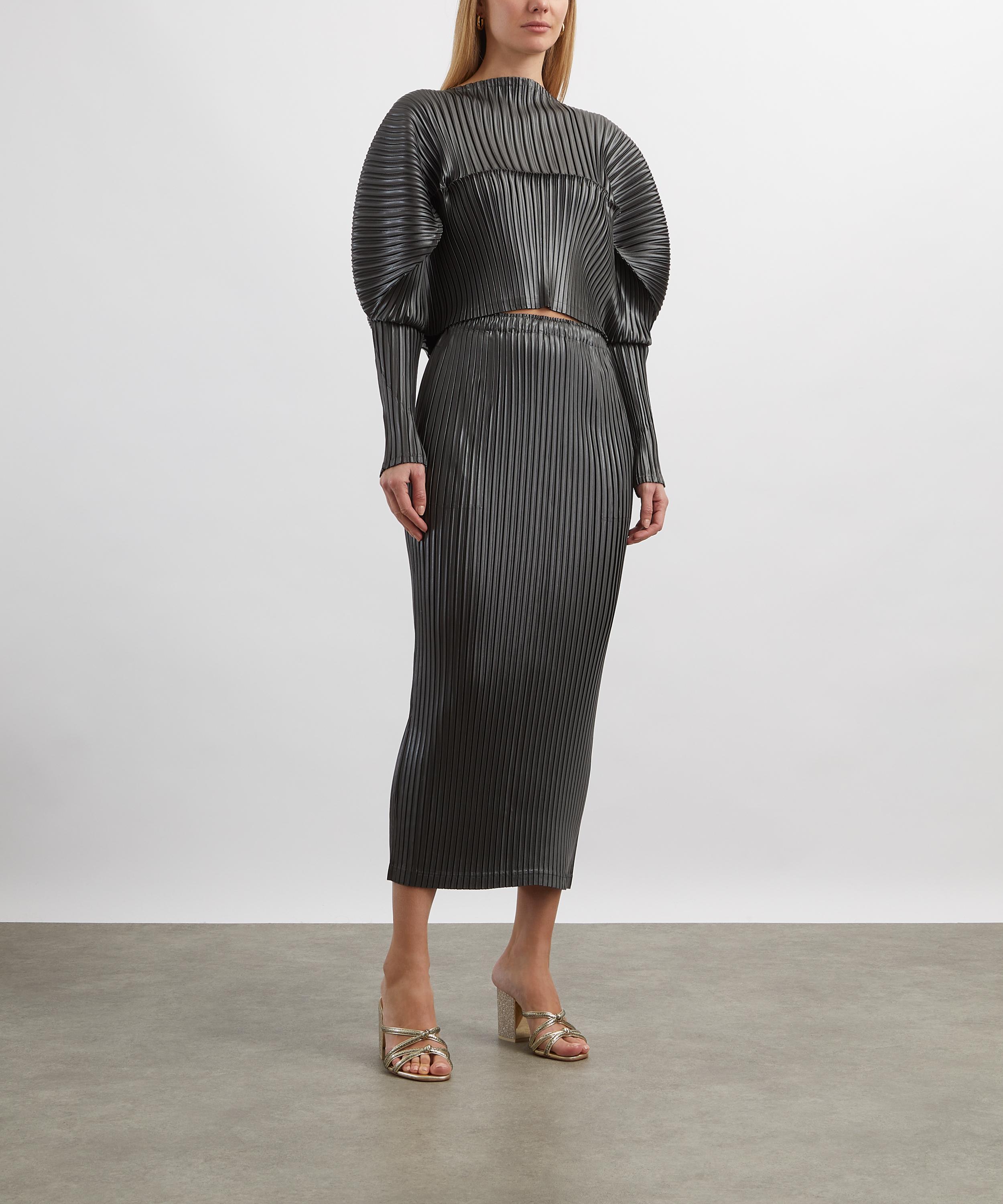 Issey Miyake - GLOSSED-METAL-PLEATS Maxi Skirt image number 1