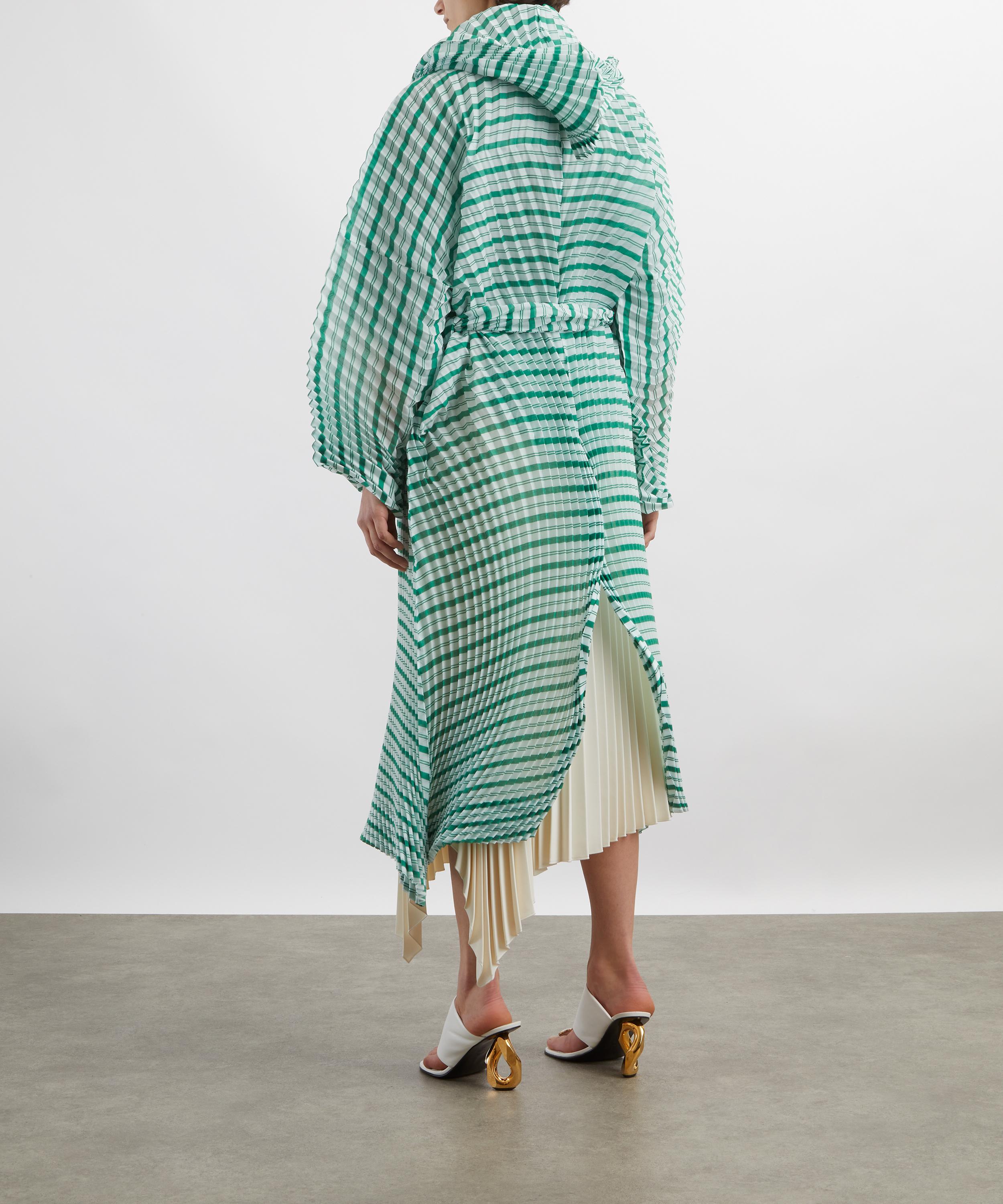 Issey Miyake - GENERIC STRIPES (HAND PLEATS) Green Hued Coat&nbsp; image number 3