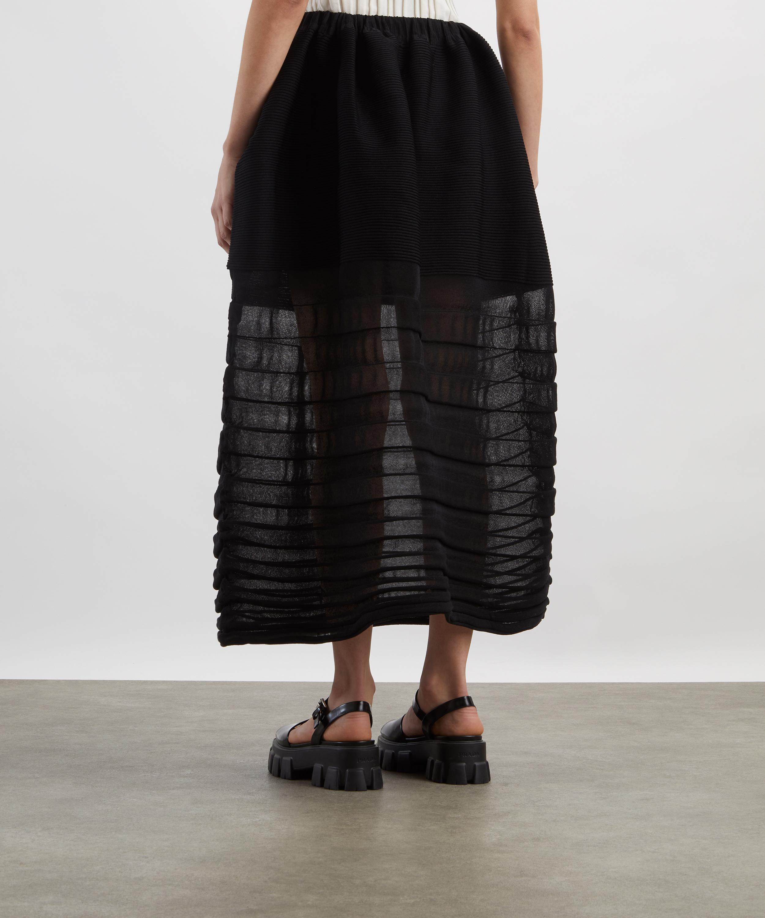 Issey Miyake - Black MOVING KNIT Midi Skirt image number 3