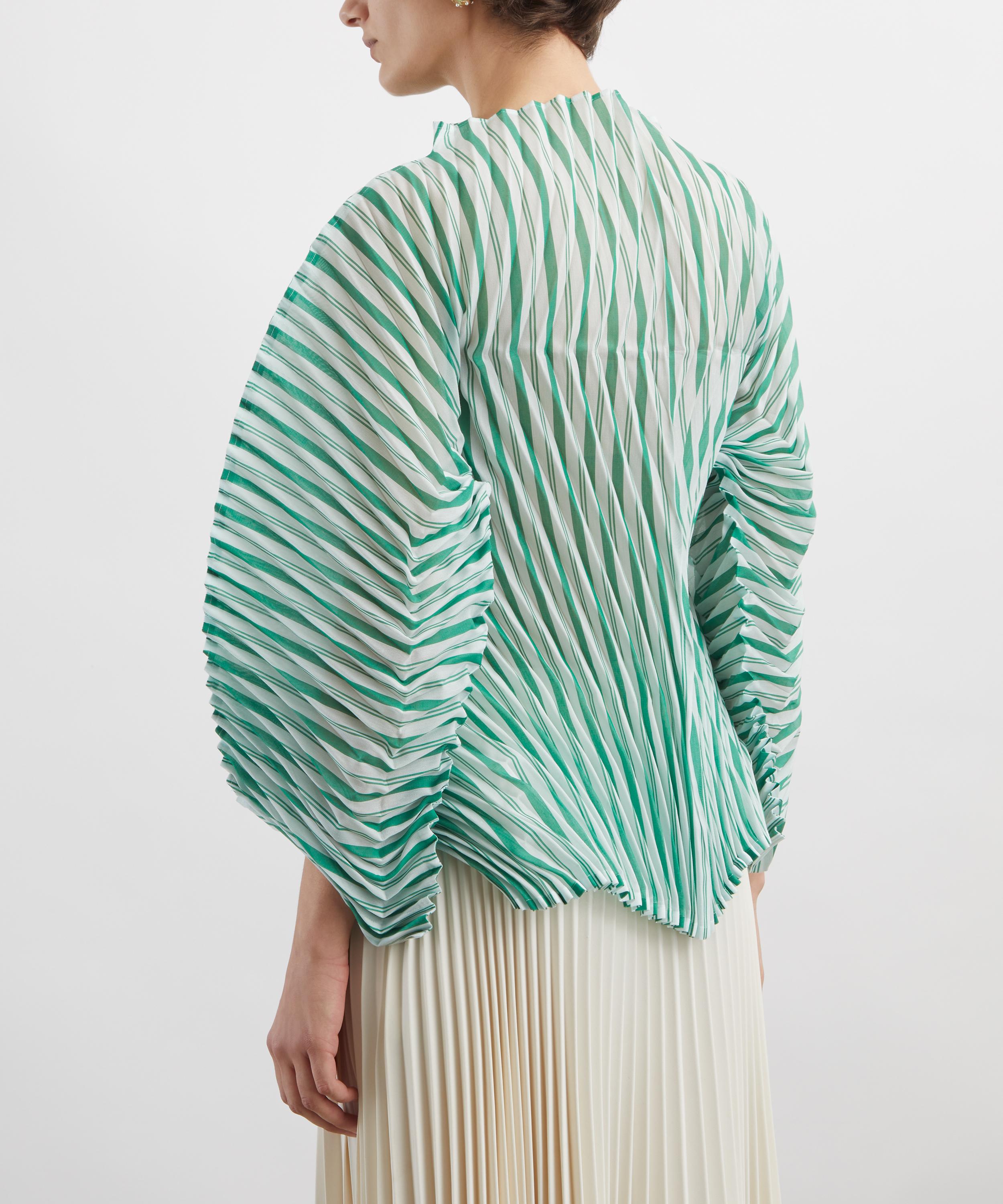 Issey Miyake - GENERIC STRIPES (HAND PLEATS) Green Hued Top image number 3
