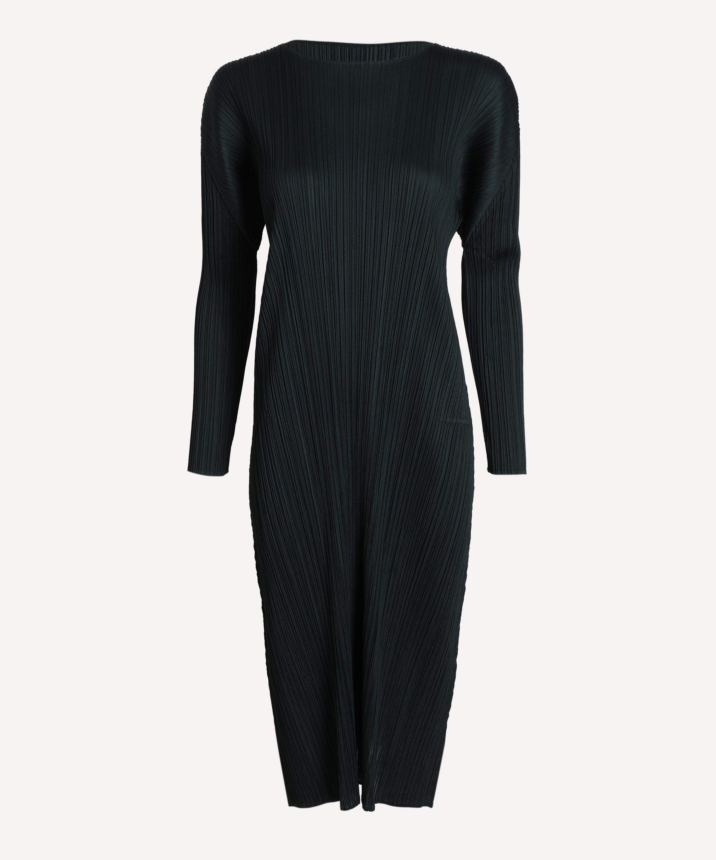 Pleats Please Issey Miyake - MONTHLY COLOURS: NOVEMBER Charcoal Pleated Midi Dress