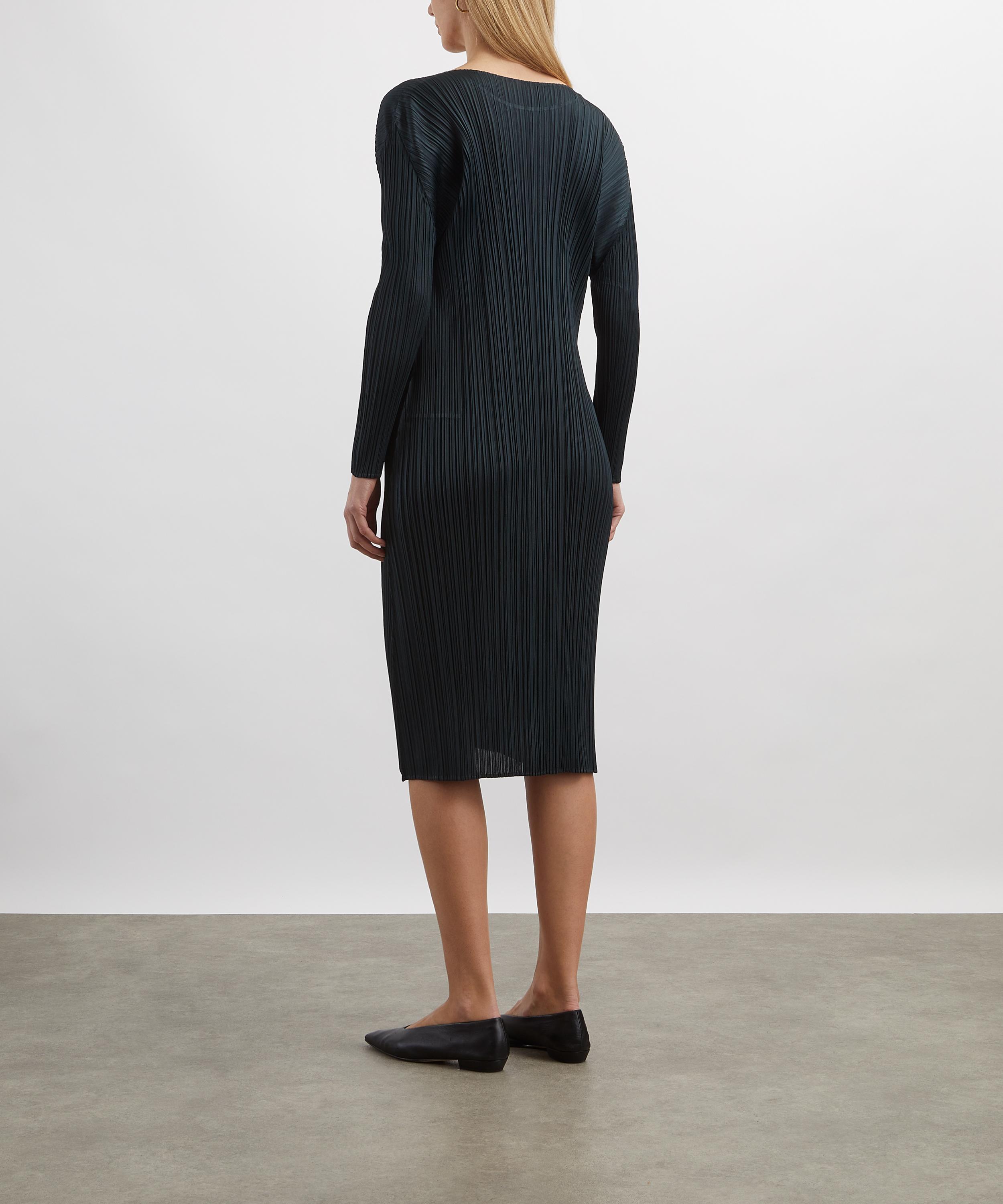 Pleats Please Issey Miyake - MONTHLY COLOURS: NOVEMBER Charcoal Pleated Midi Dress image number 3