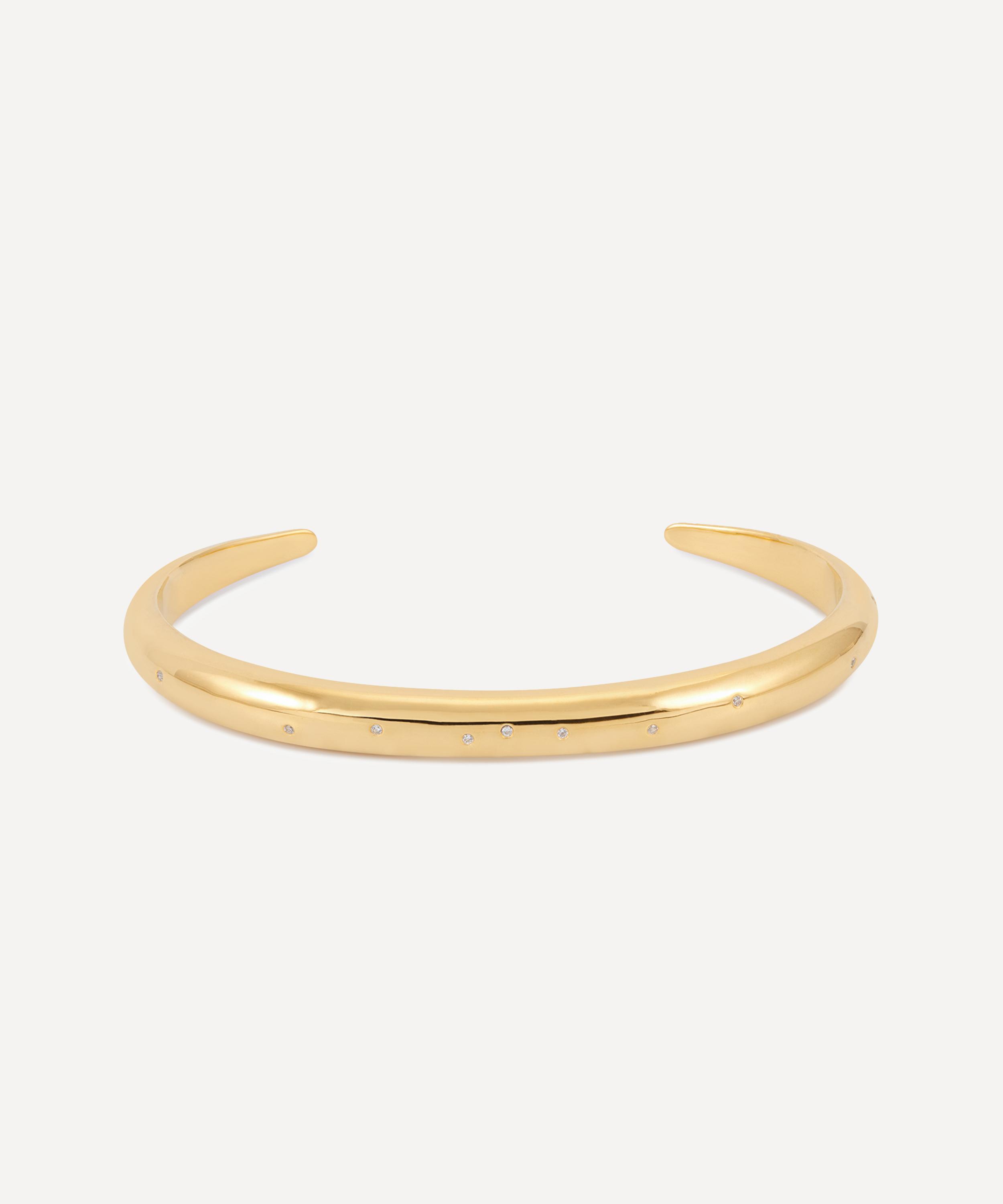 Rachel Jackson - 18ct Gold-Plated Imagine White Sapphire Bangle Bracelet