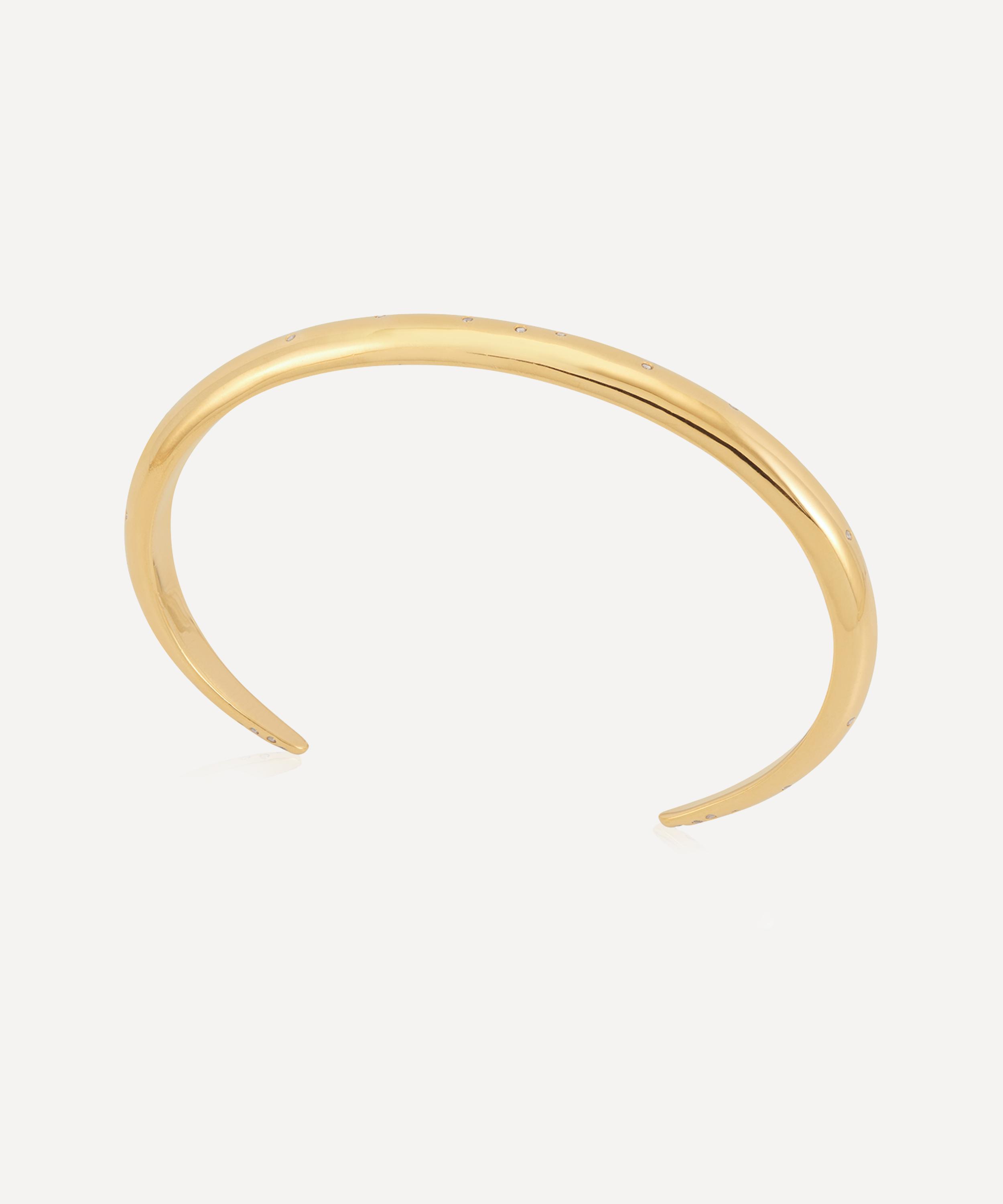 Rachel Jackson - 18ct Gold-Plated Imagine White Sapphire Bangle Bracelet image number 2