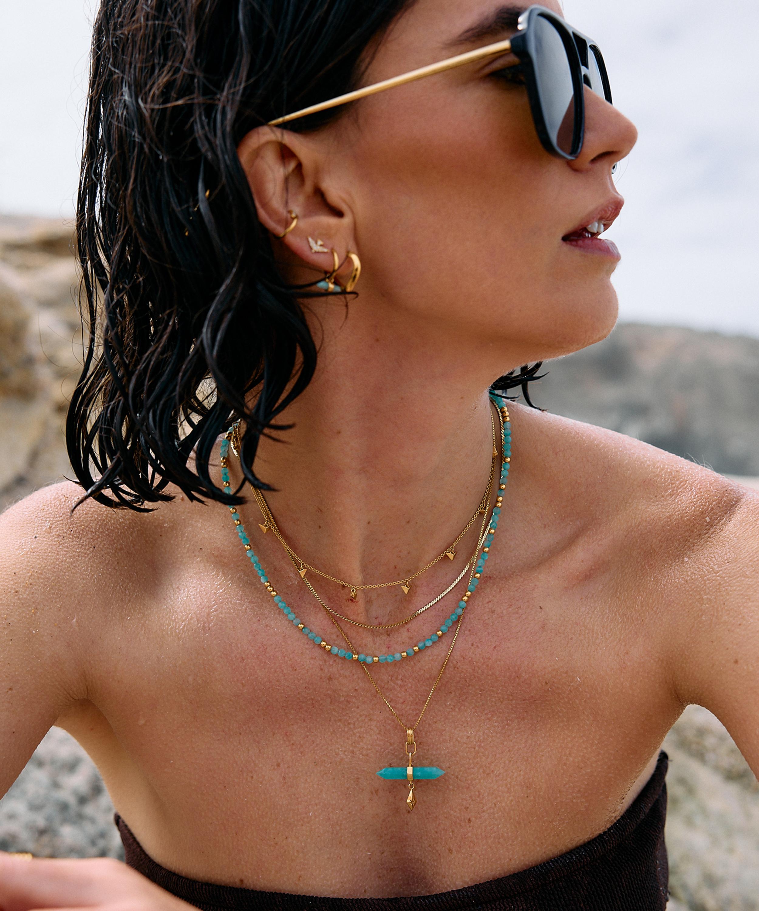 Rachel Jackson - 18ct Gold-Plated Imagine White Sapphire Medium Hoop Earrings image number 1