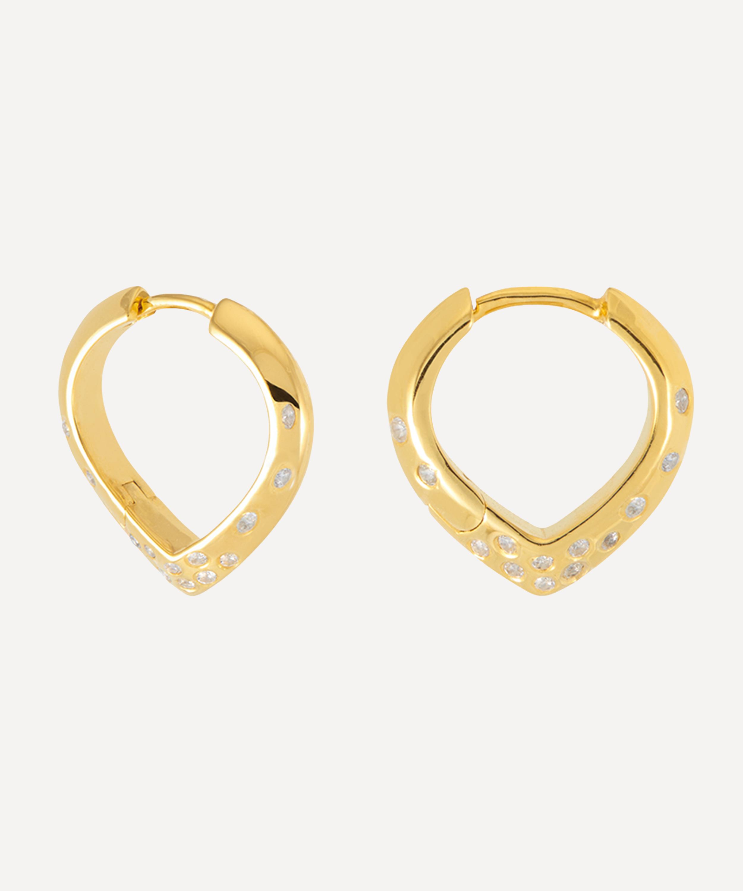 Rachel Jackson - 18ct Gold-Plated Mini Imagine White Sapphire Hoop Earrings