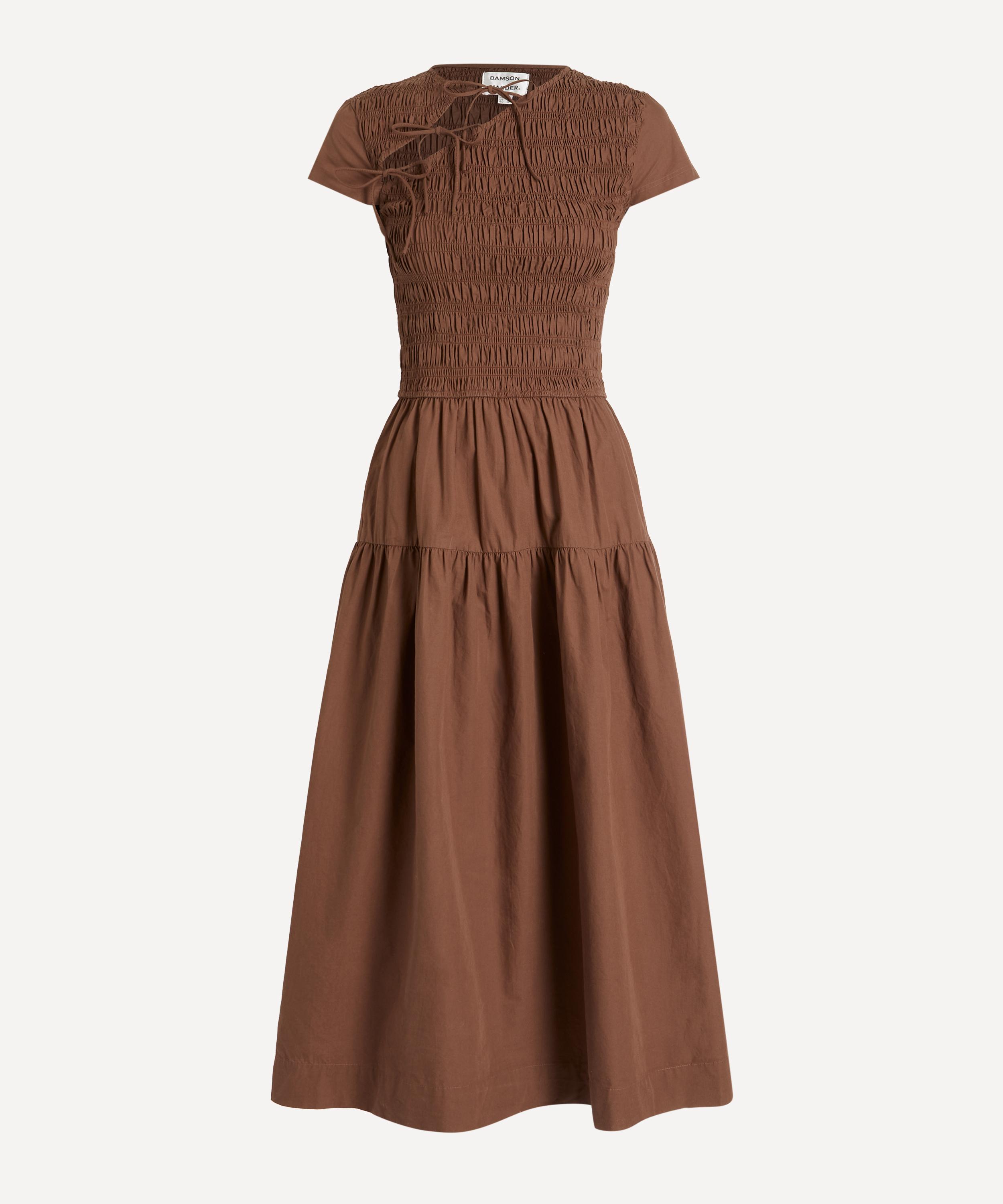 Damson Madder - Ebba Choc Cotton Midi Dress