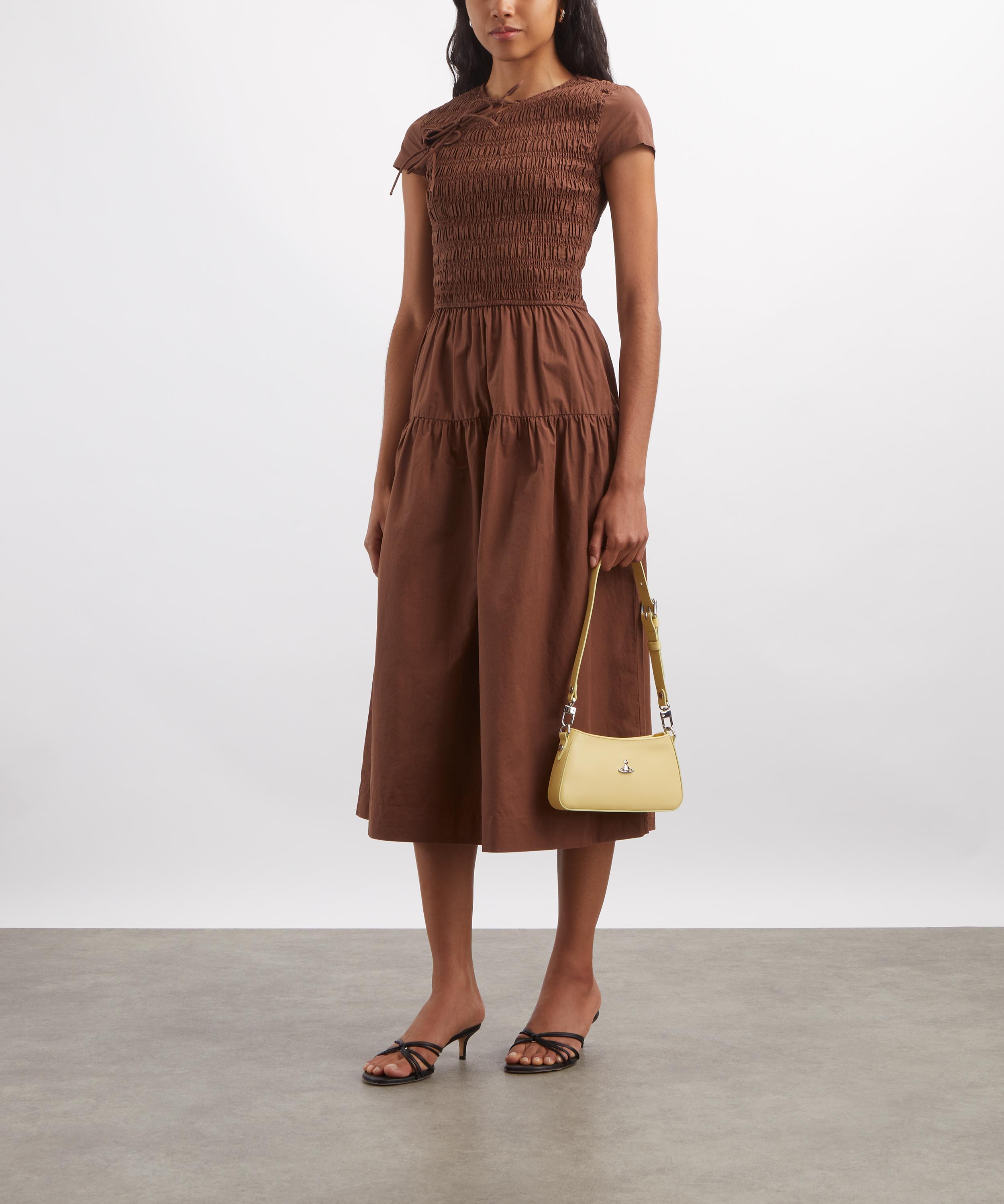 Damson Madder - Ebba Choc Cotton Midi Dress image number 1