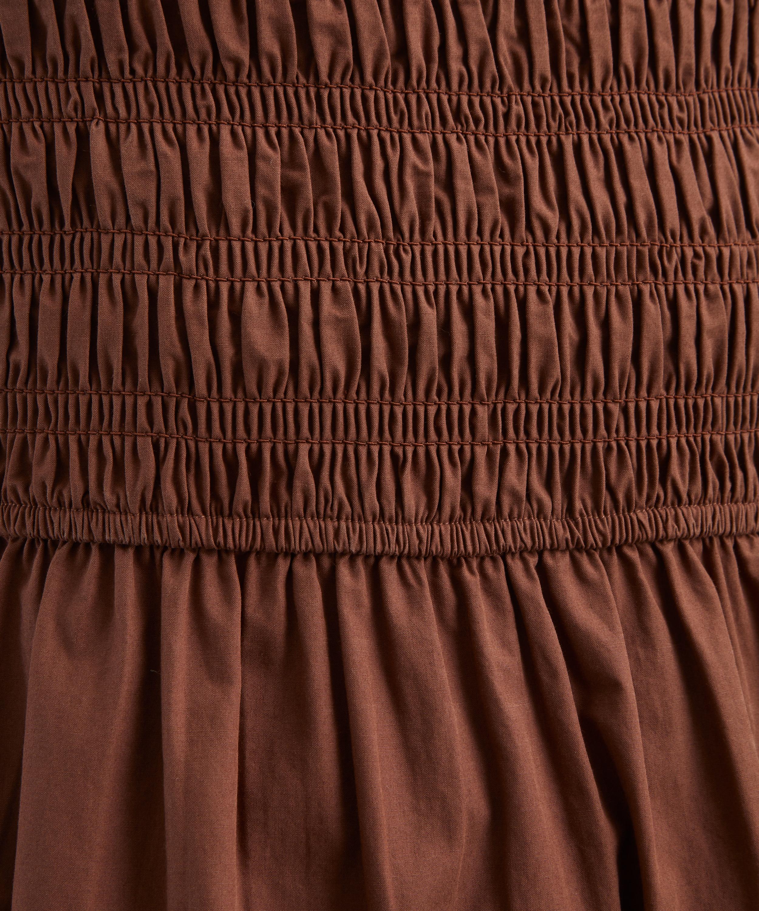 Damson Madder - Ebba Choc Cotton Midi Dress image number 4