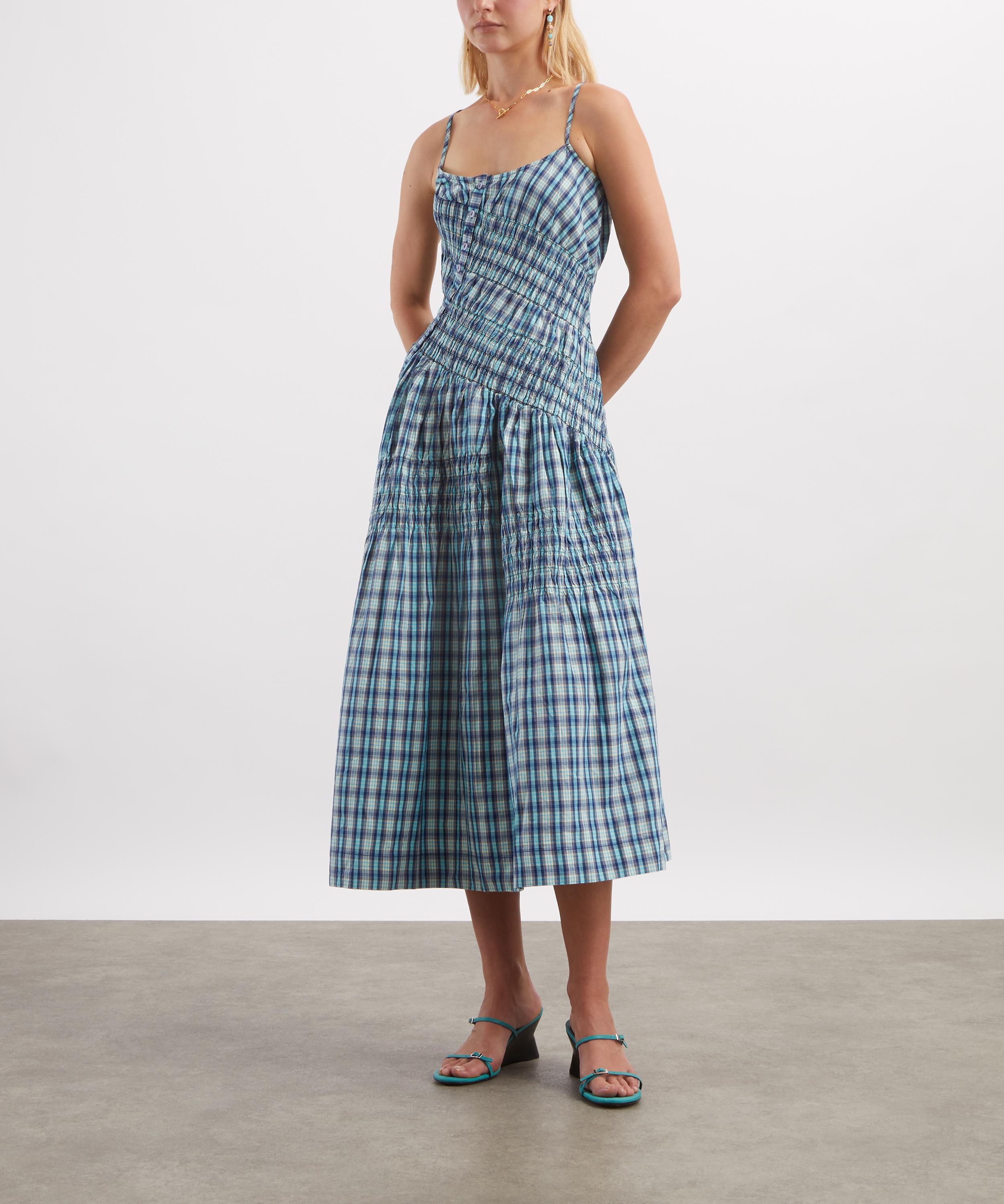 Damson Madder - Lyra Tomboy Check Midi Dress image number 2