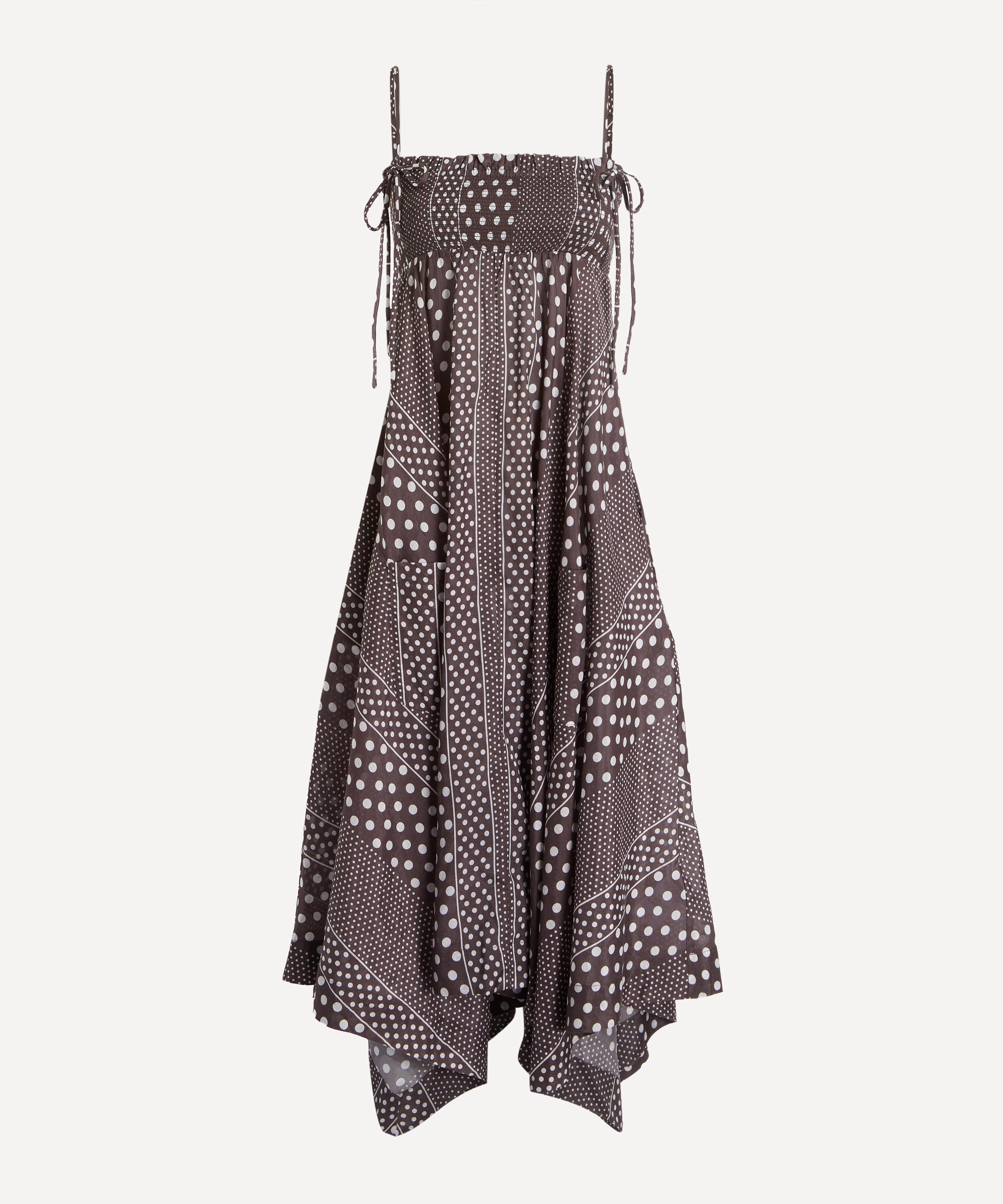 Damson Madder - Nani Brown Polka-Dot Midi Dress