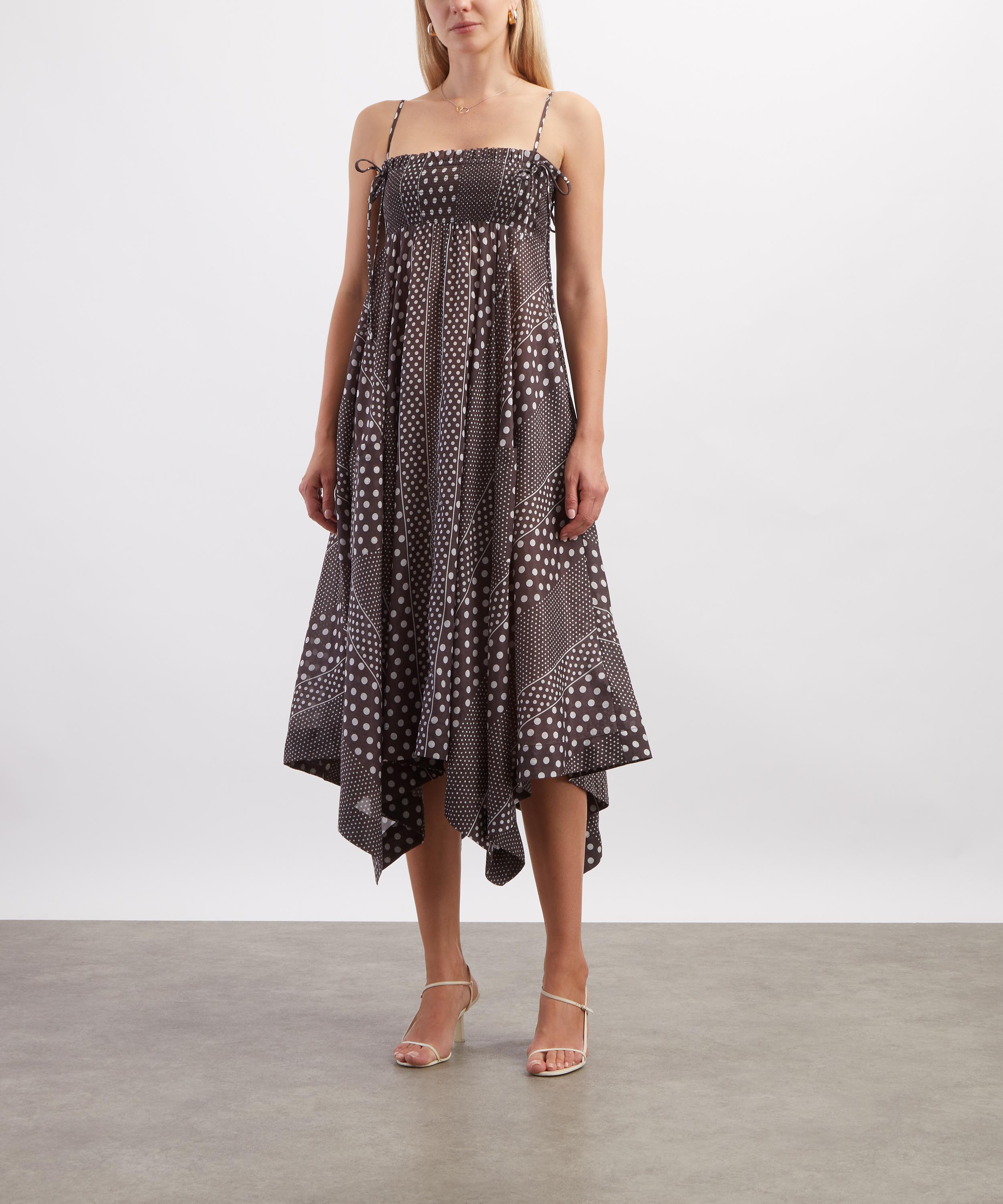 Damson Madder - Nani Brown Polka-Dot Midi Dress image number 2
