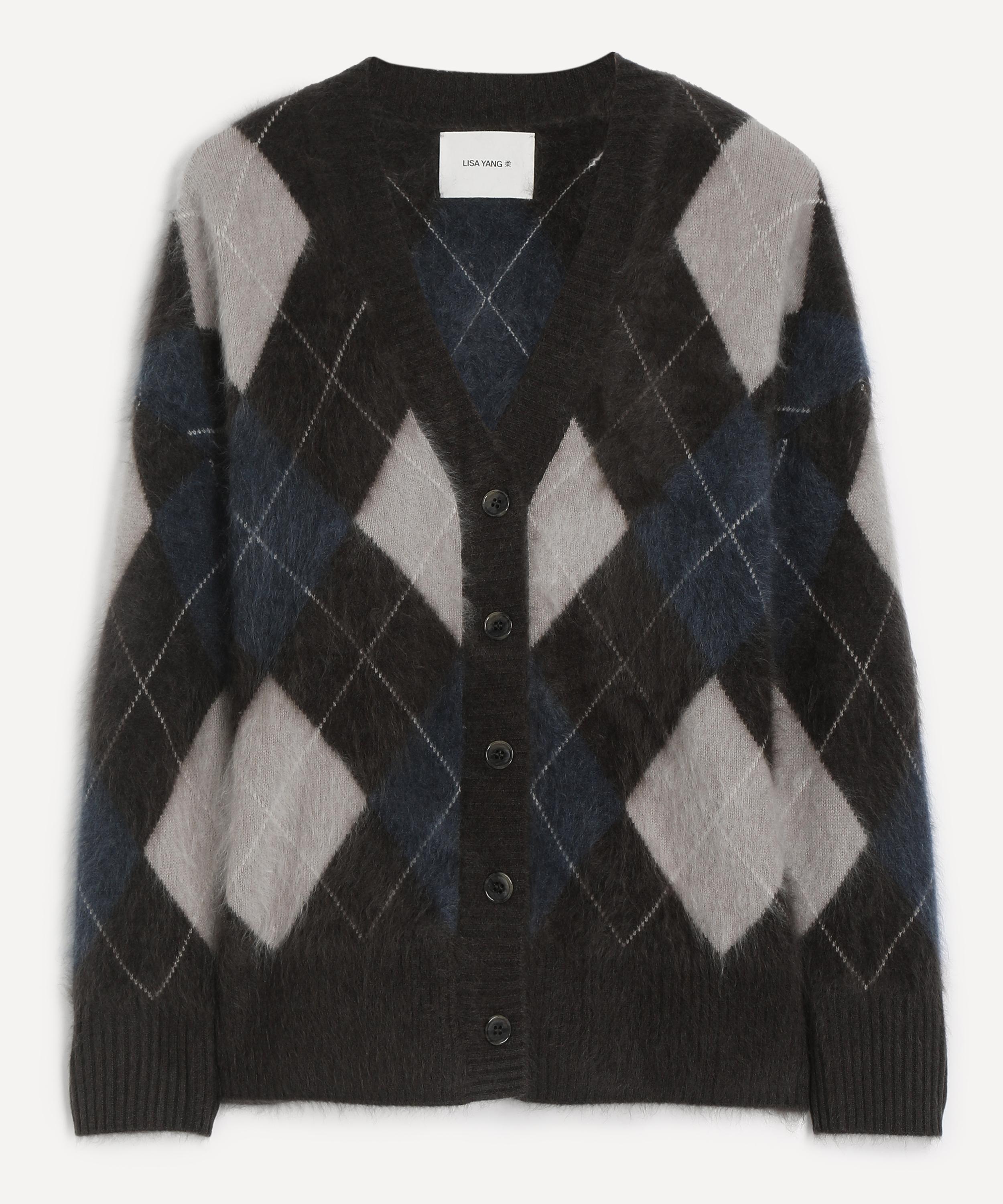 LISA YANG - Elaria Argyle Brushed Cashmere Cardigan