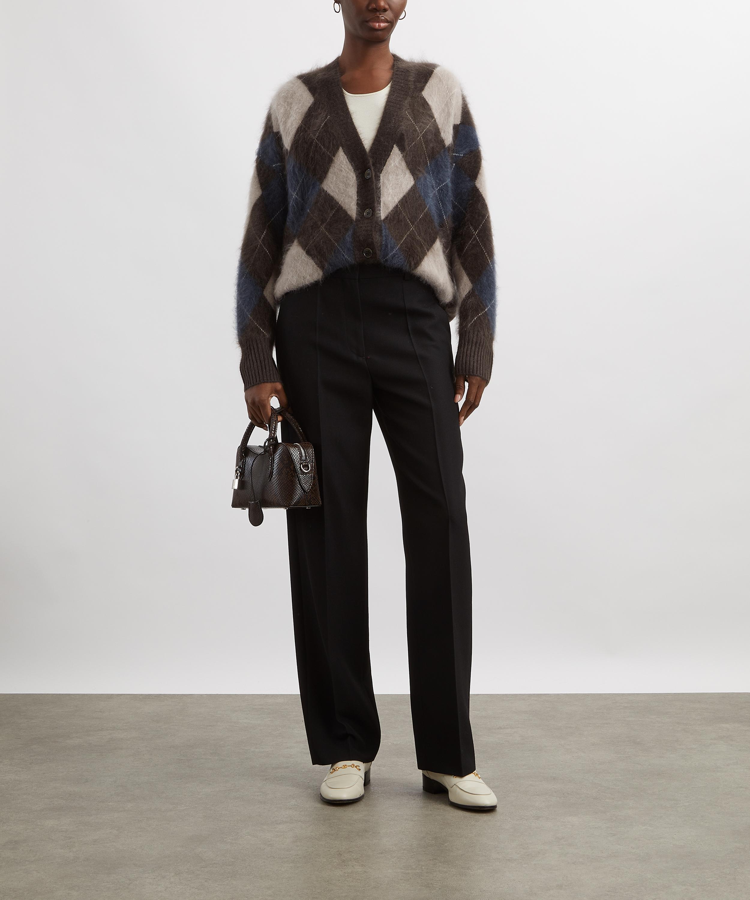 LISA YANG - Elaria Argyle Brushed Cashmere Cardigan image number 1