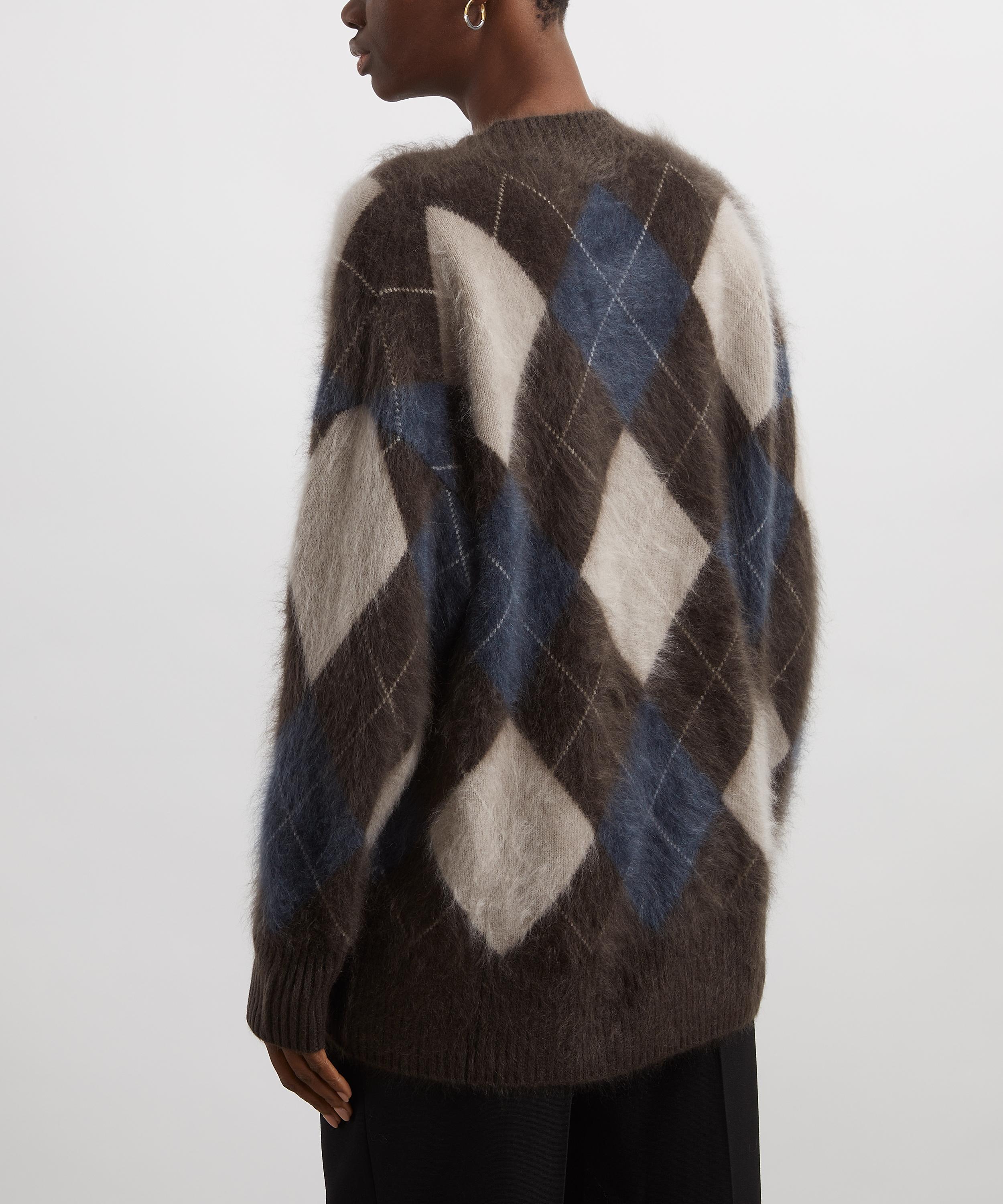 LISA YANG - Elaria Argyle Brushed Cashmere Cardigan image number 3