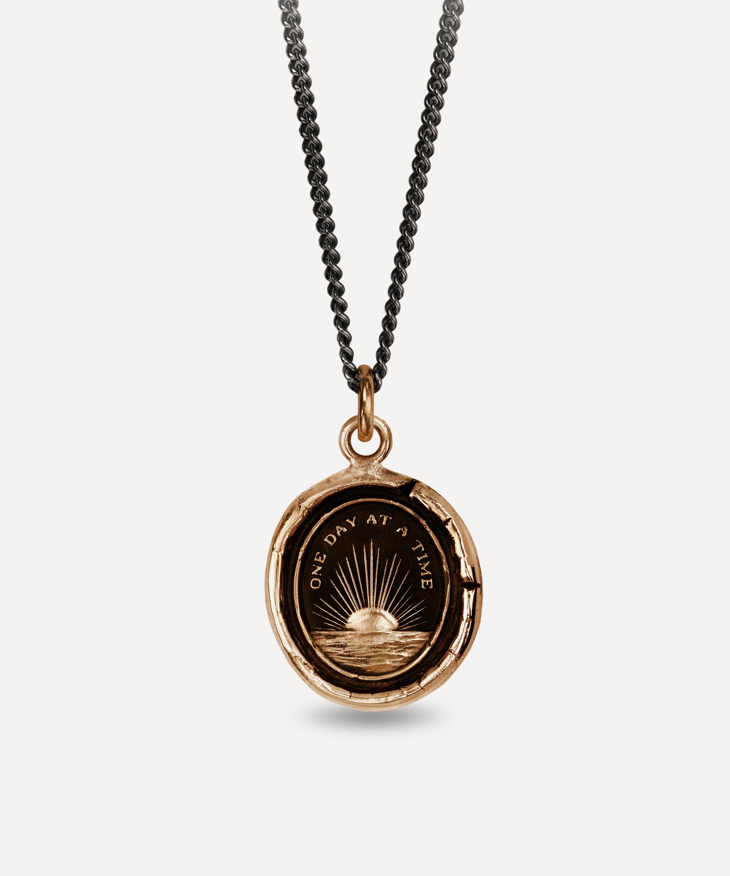 Pyrrha - Bronze One Day at a Time Pendant Necklace