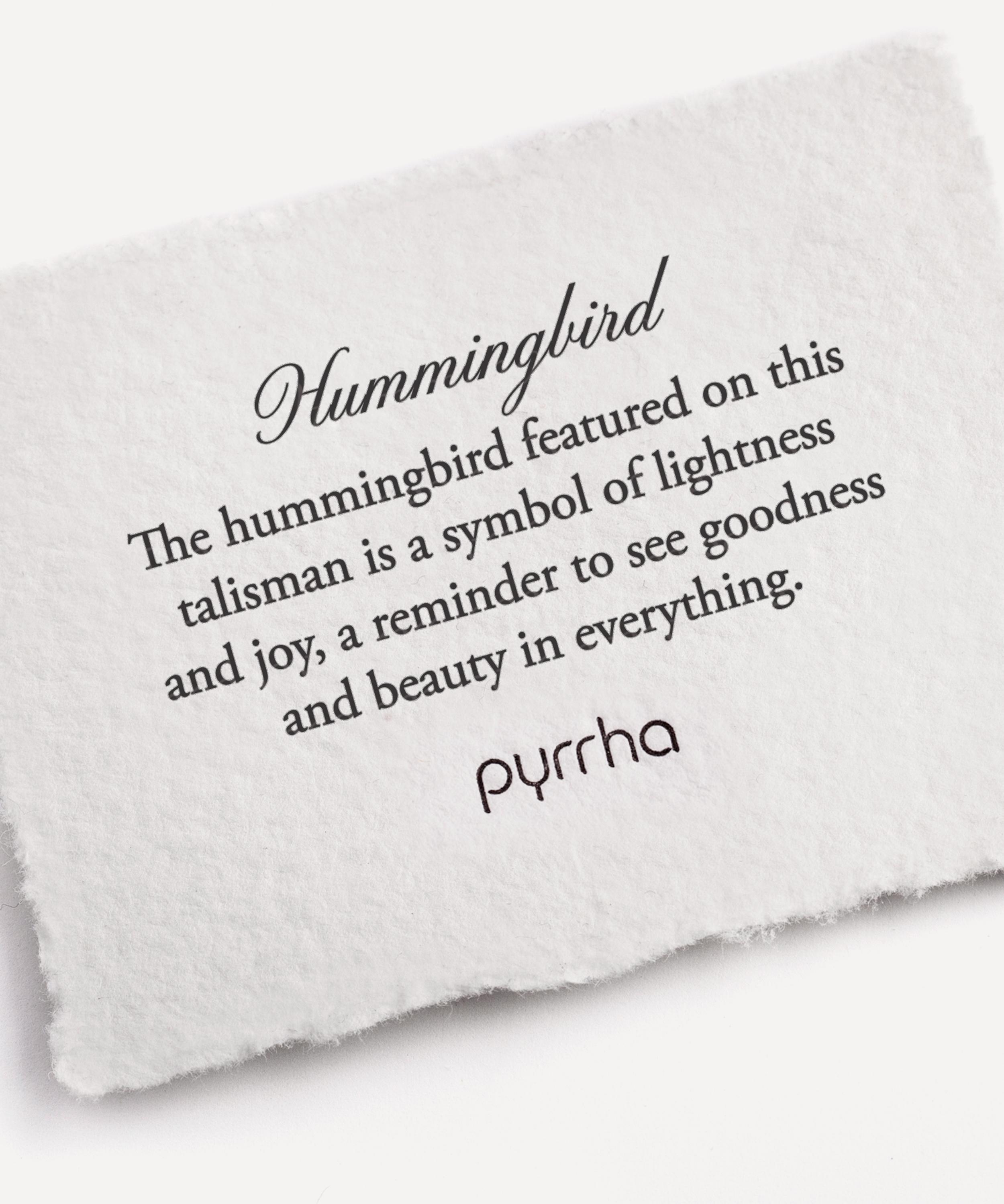 Pyrrha - Sterling Silver Hummingbird Talisman Pendant Necklace image number 1