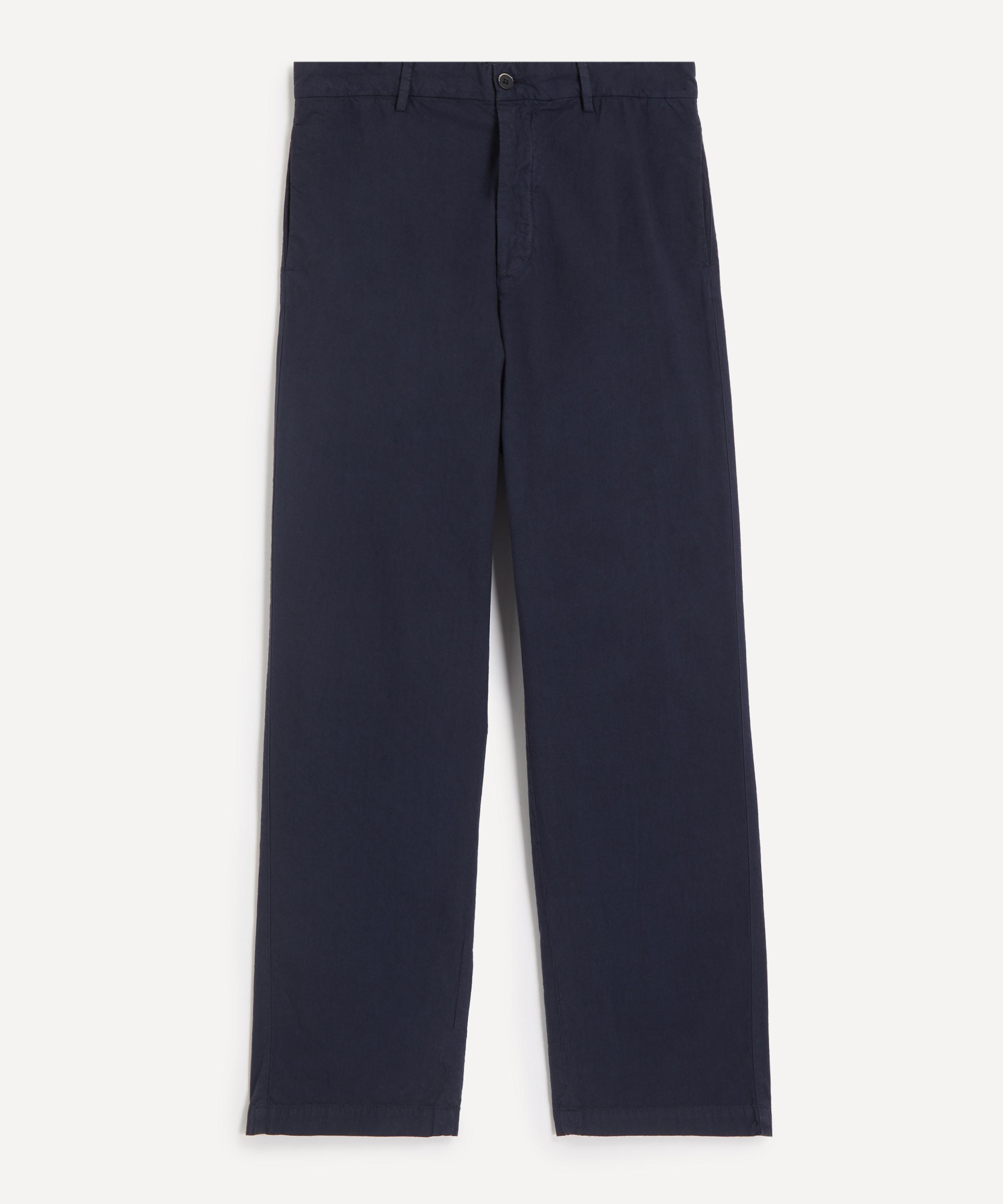 Barena - Navy Cavea Crinkled Poplin Trousers