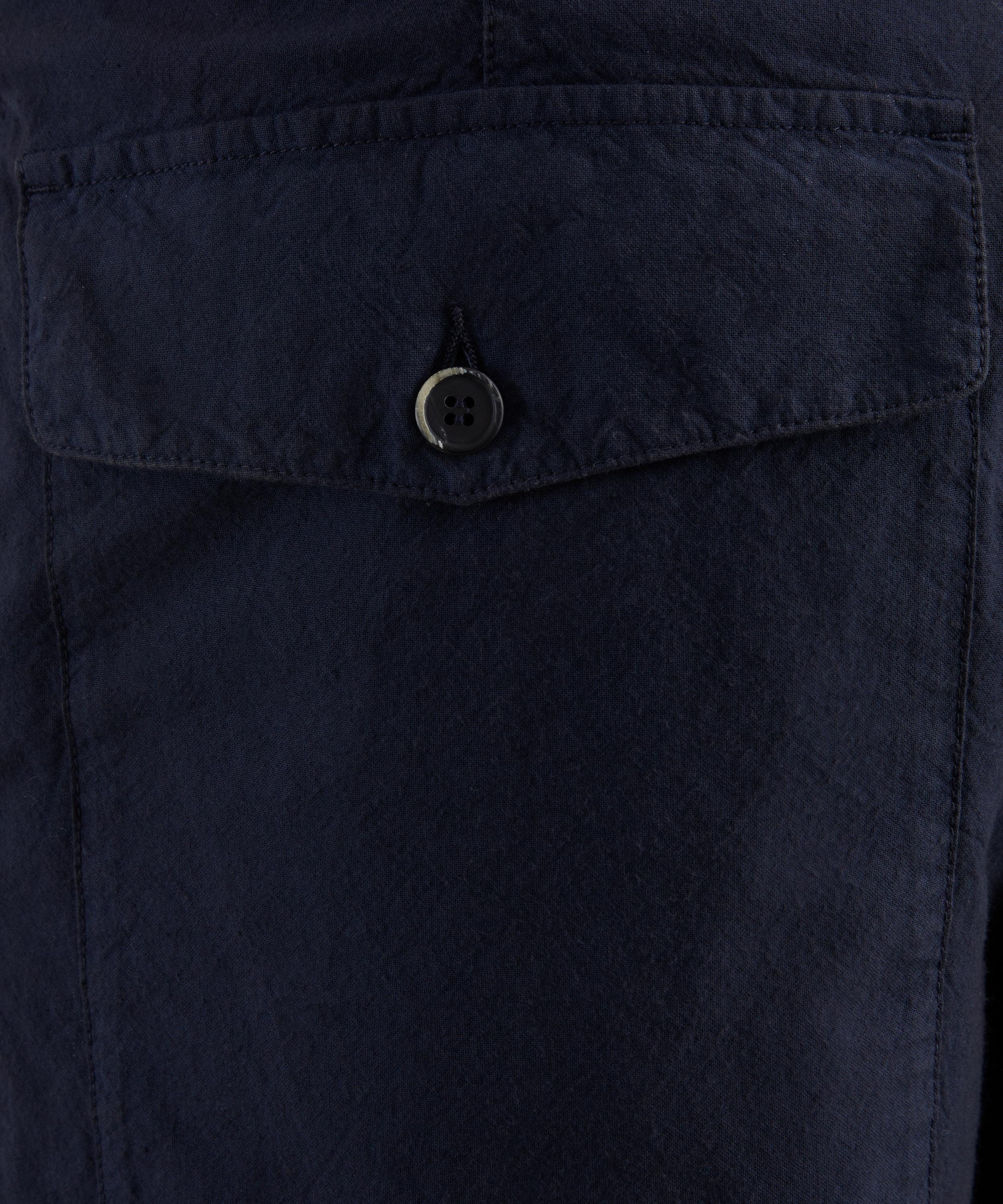 Barena - Navy Cavea Crinkled Poplin Trousers image number 4