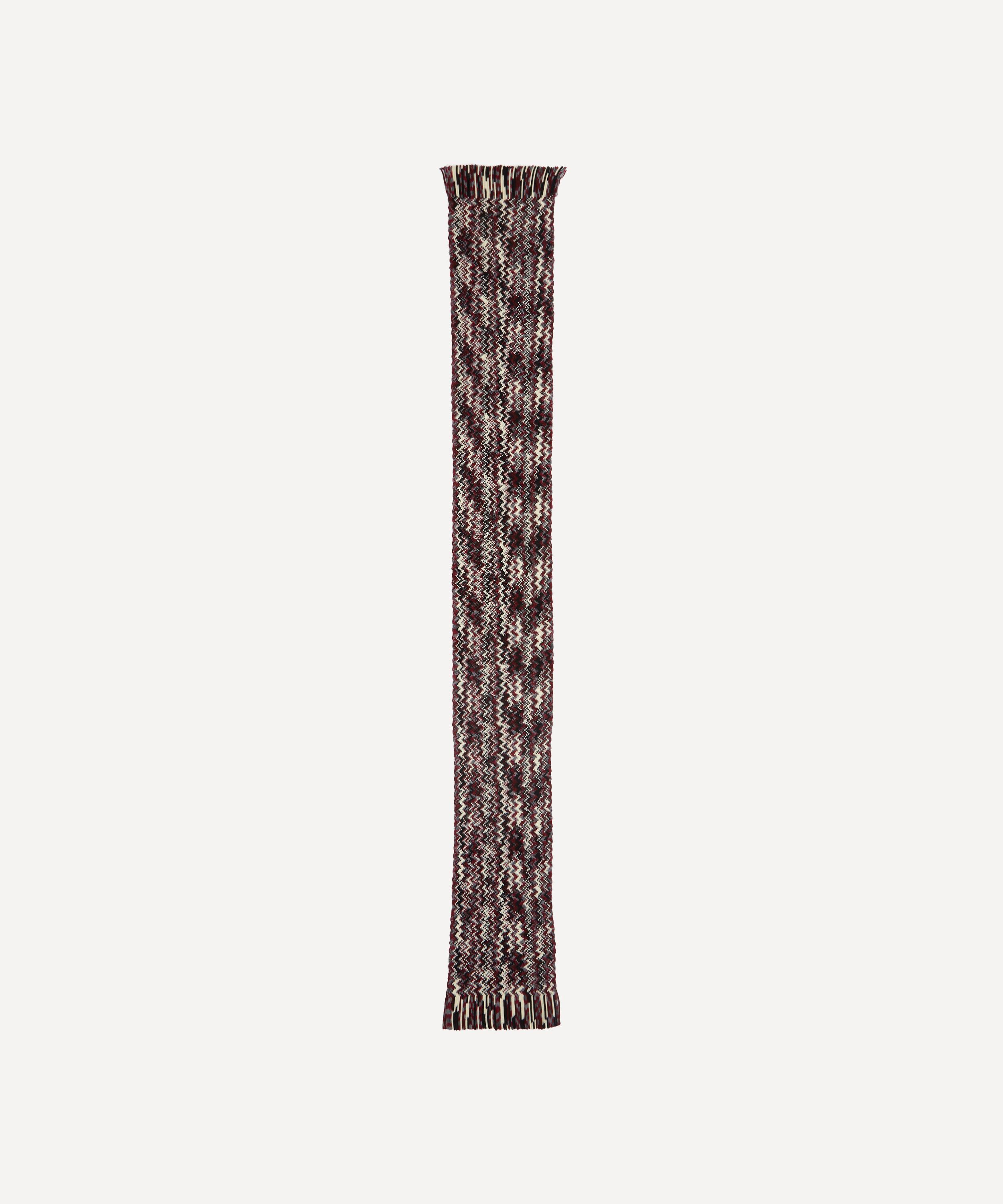 Missoni - Red Zig-Zag Fringed Wool Scarf image number 1