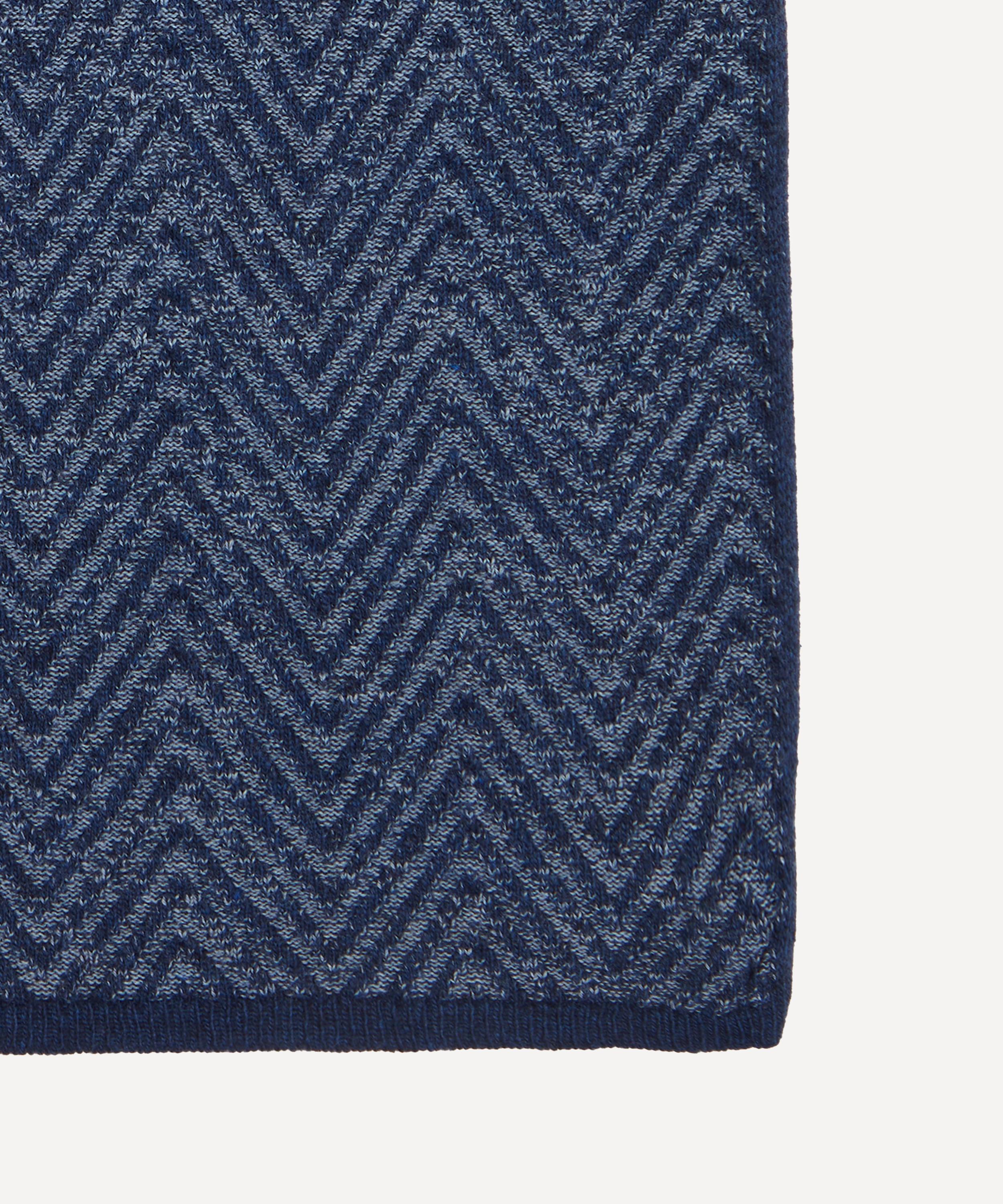 Missoni - Blue Zig-Zag Wool-Blend Scarf image number 2