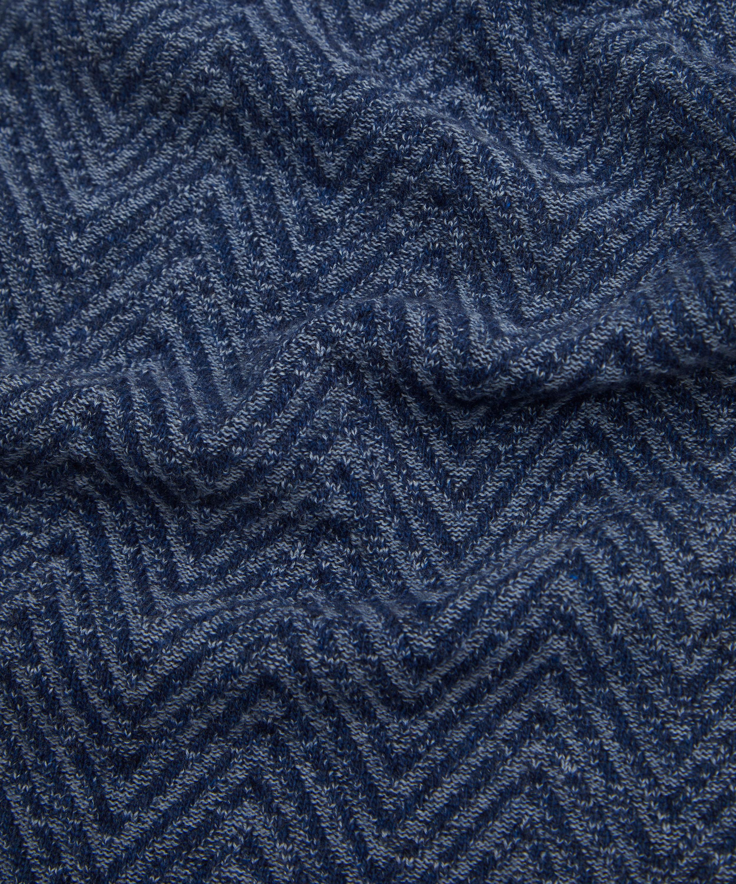 Missoni - Blue Zig-Zag Wool-Blend Scarf image number 3