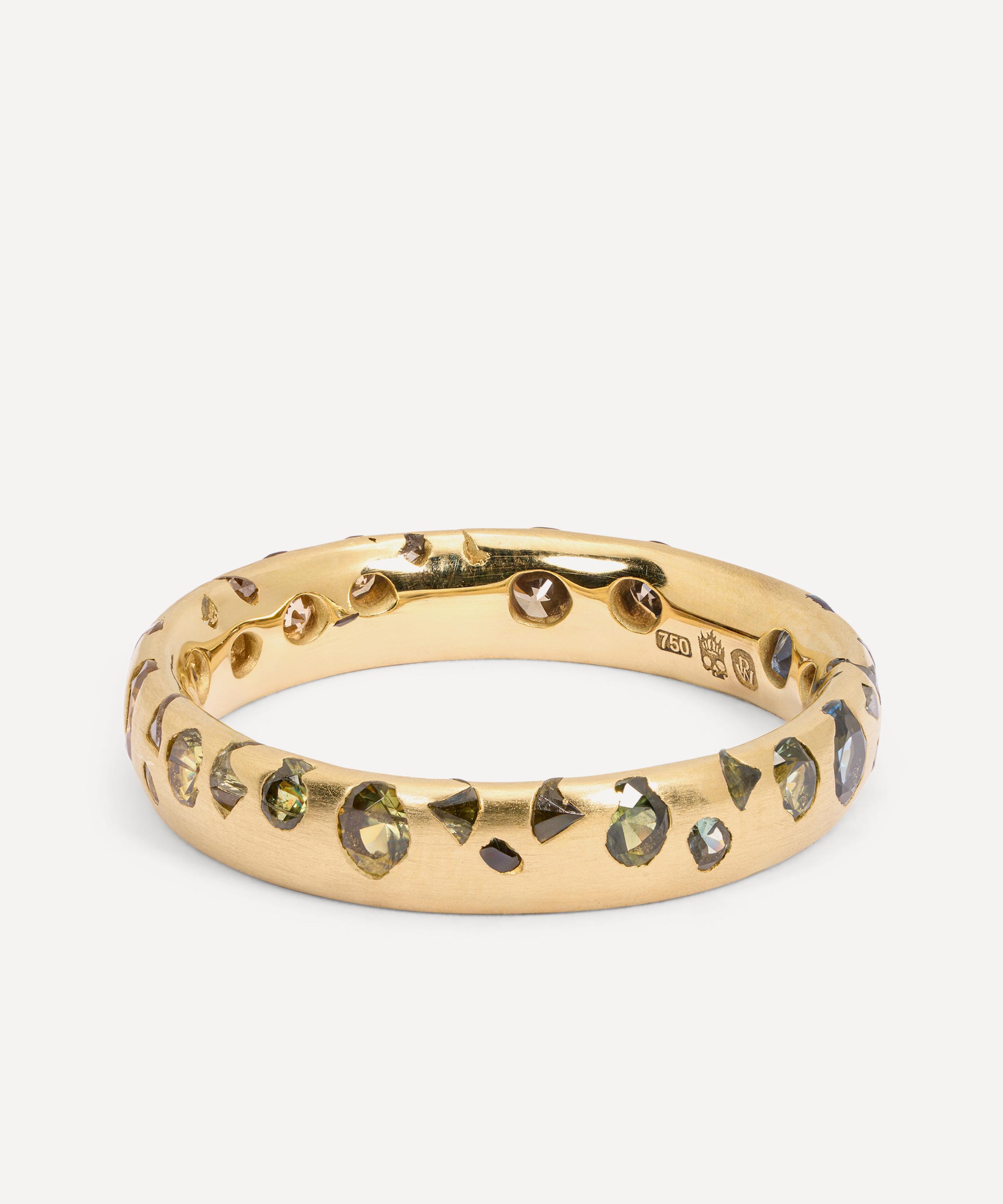 Polly Wales - 18ct Gold Cypress Gradient Confetti Multi-Stone Ring image number 1