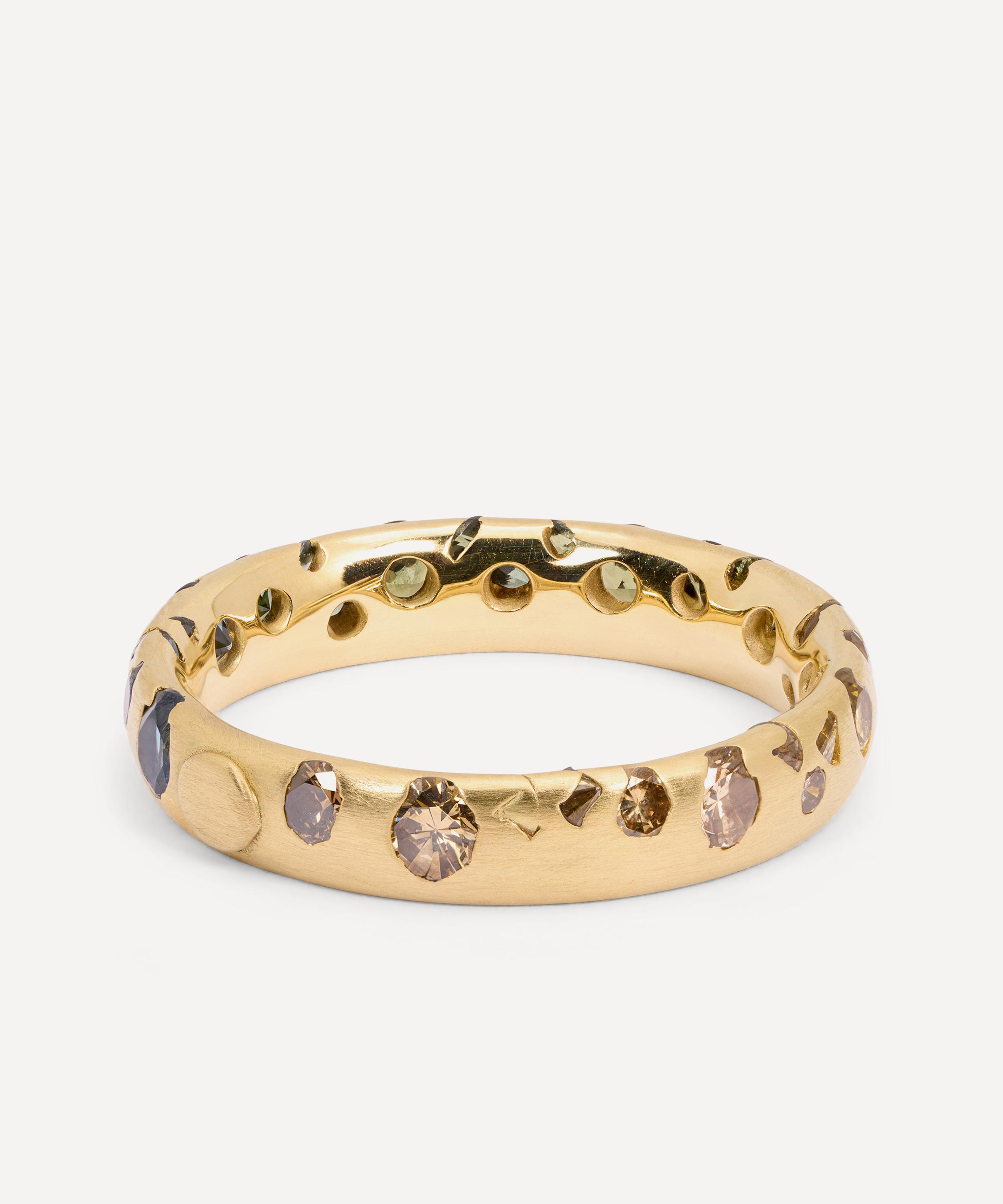 Polly Wales - 18ct Gold Cypress Gradient Confetti Multi-Stone Ring image number 2