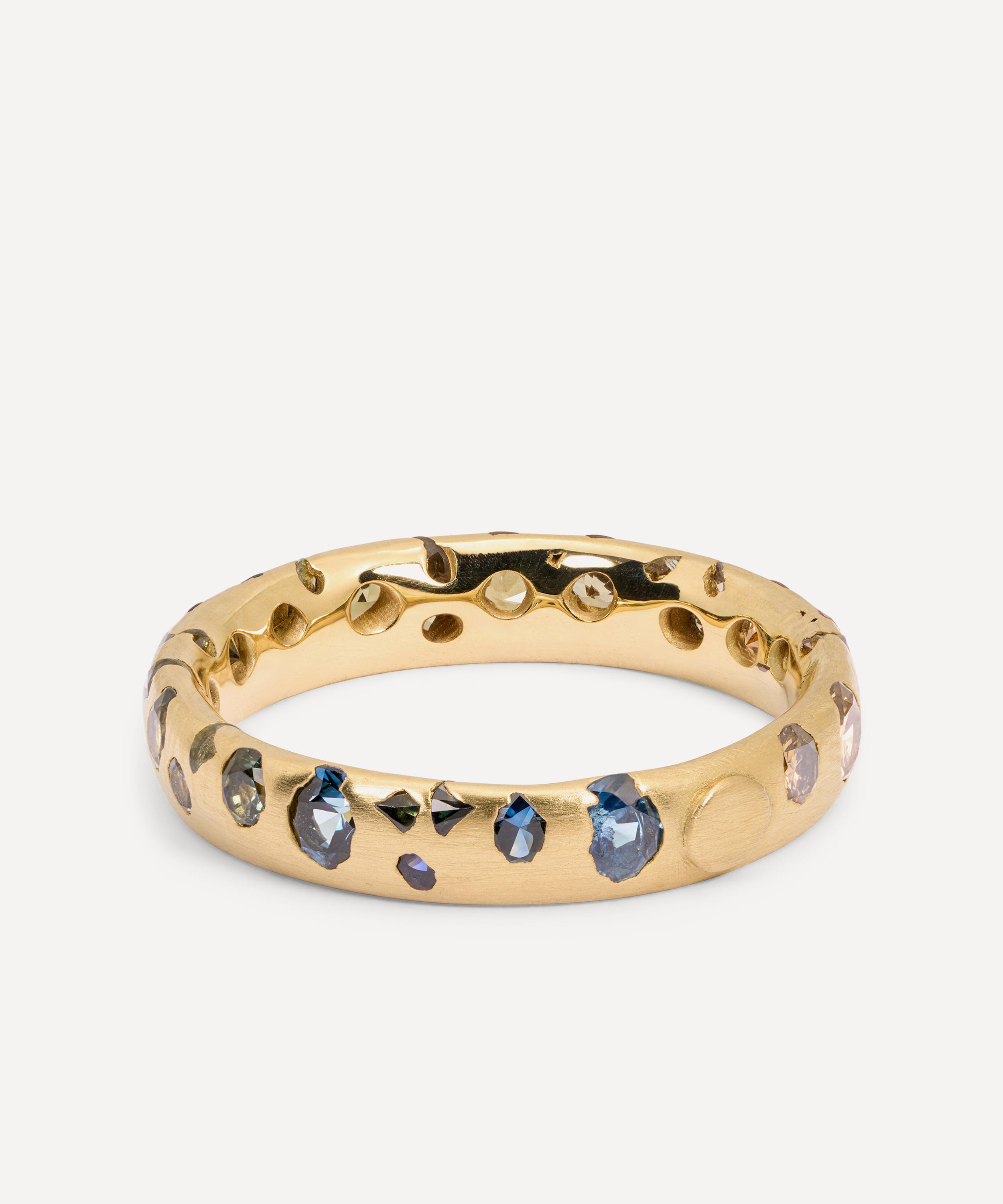 Polly Wales - 18ct Gold Cypress Gradient Confetti Multi-Stone Ring image number 3