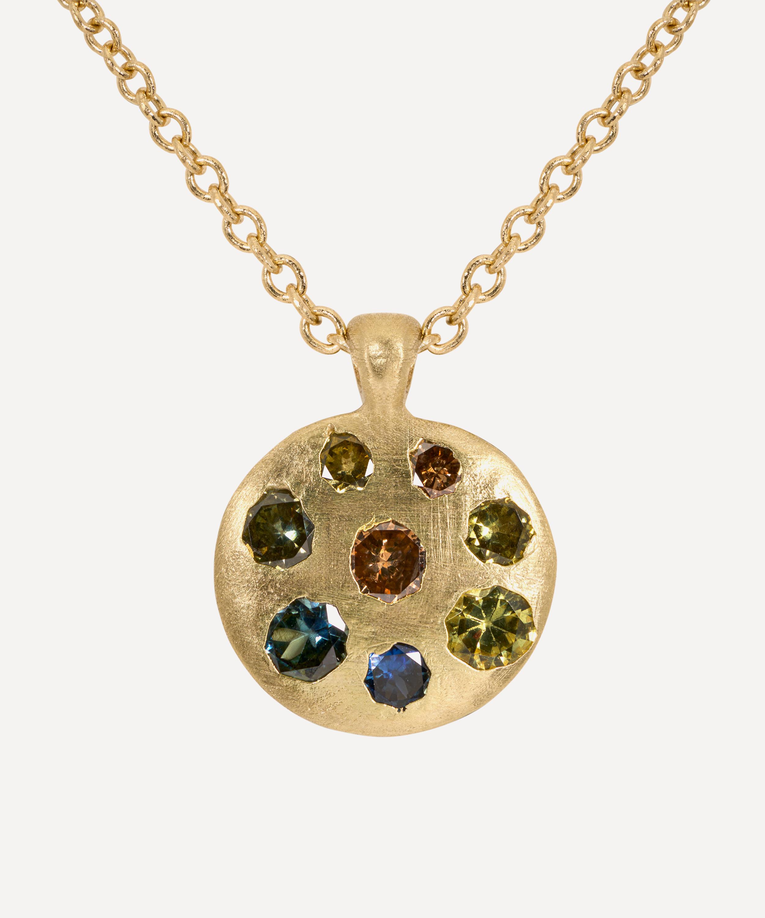 Polly Wales - 18ct Gold Medium Cypress Celeste Disc Pendant Necklace